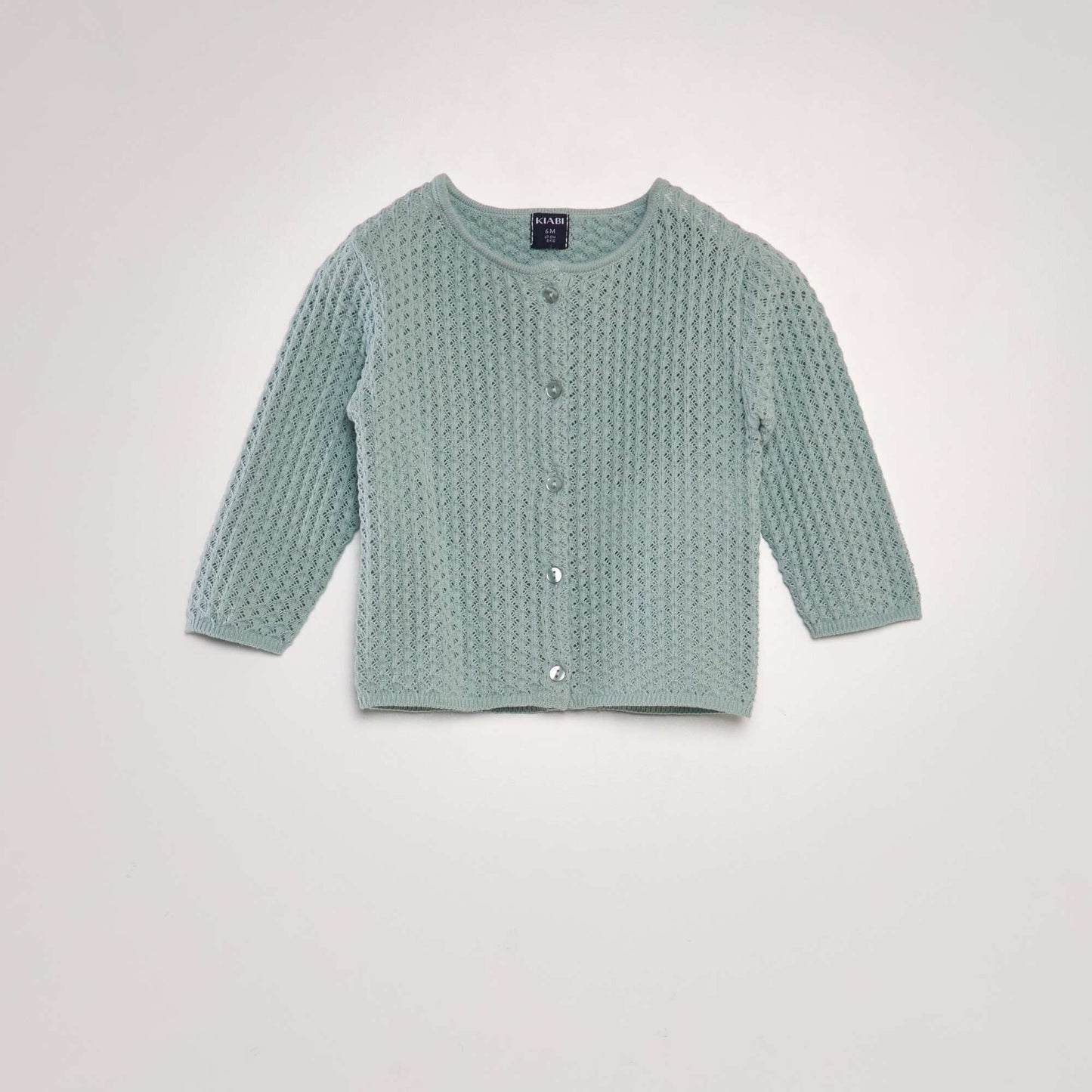 Gilet maille fantaisie Bleu