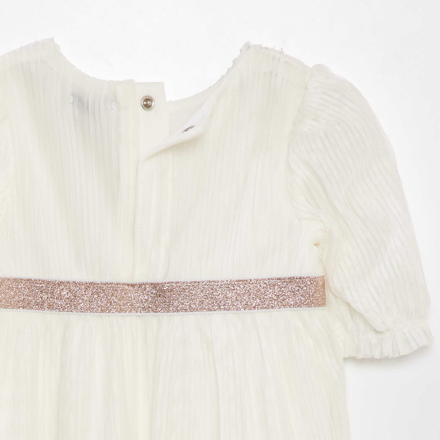 Robe ballon en tulle pliss e blanc