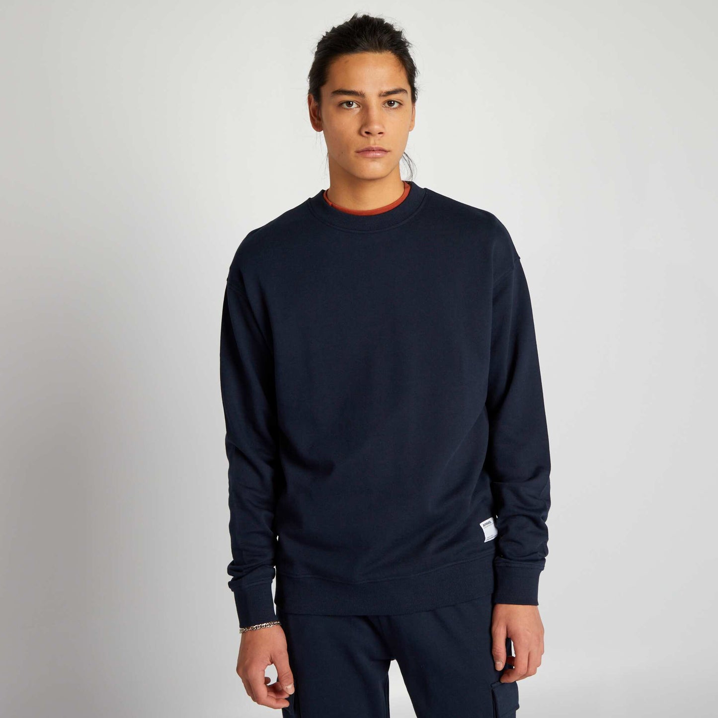 Sweat col rond d tail Bleu marine