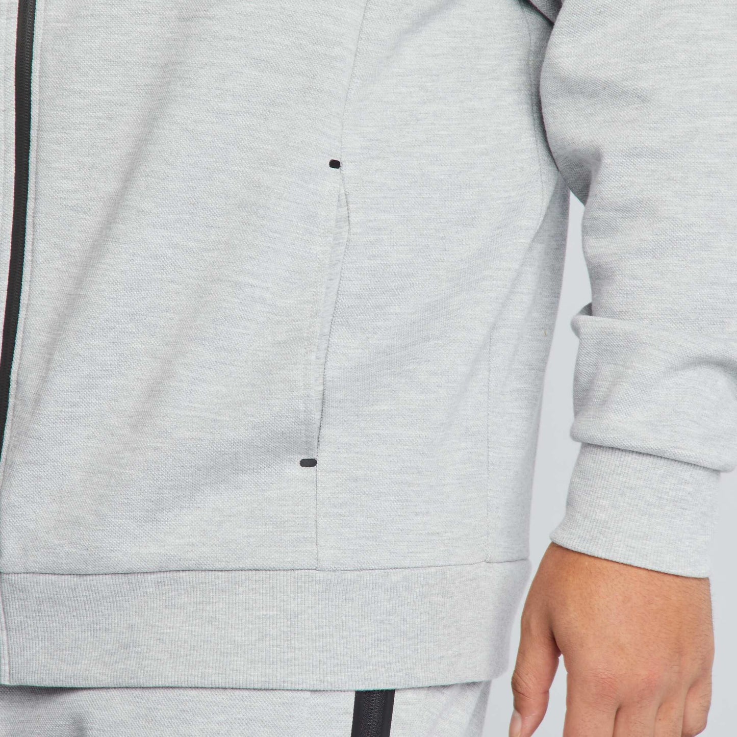 Veste capuche en piqu de coton Gris