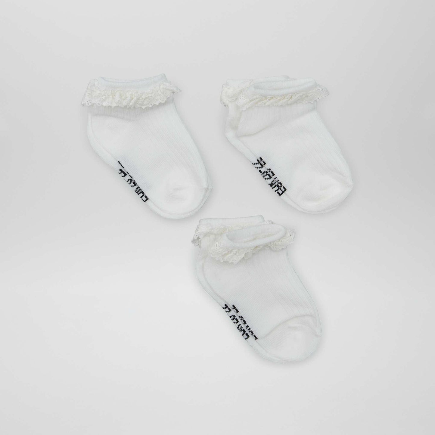 Lot de 3 socquettes froufrous Blanc