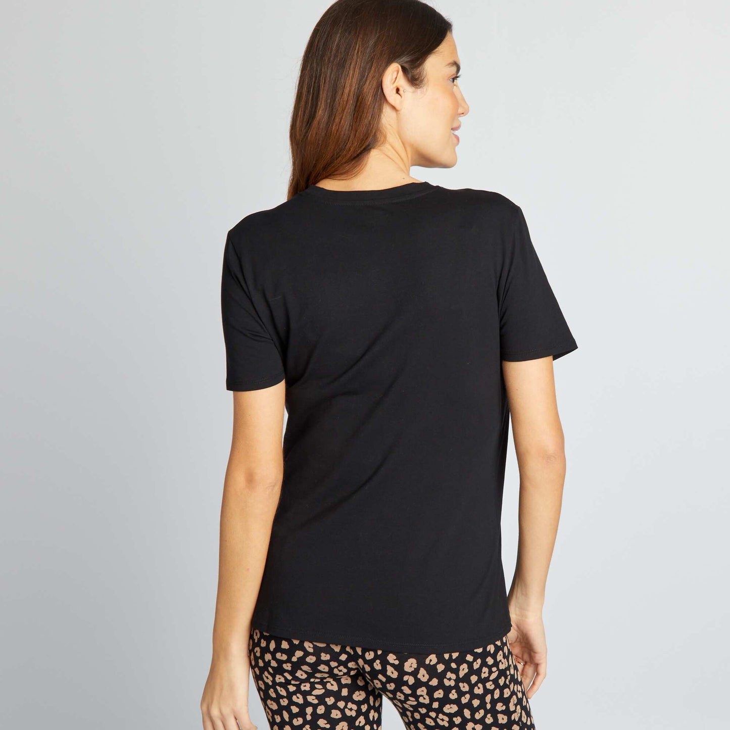 T-shirt d'allaitement ouverture portefeuille noir