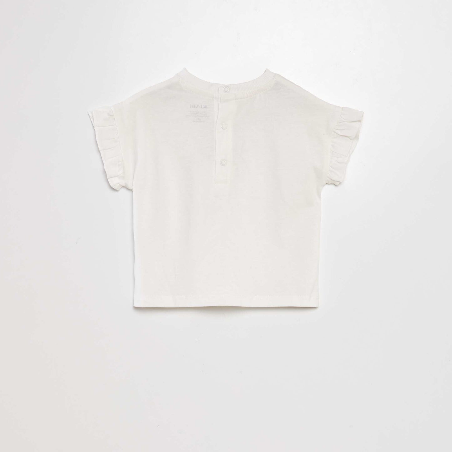 Tee-shirt imprim manches volant es Blanc