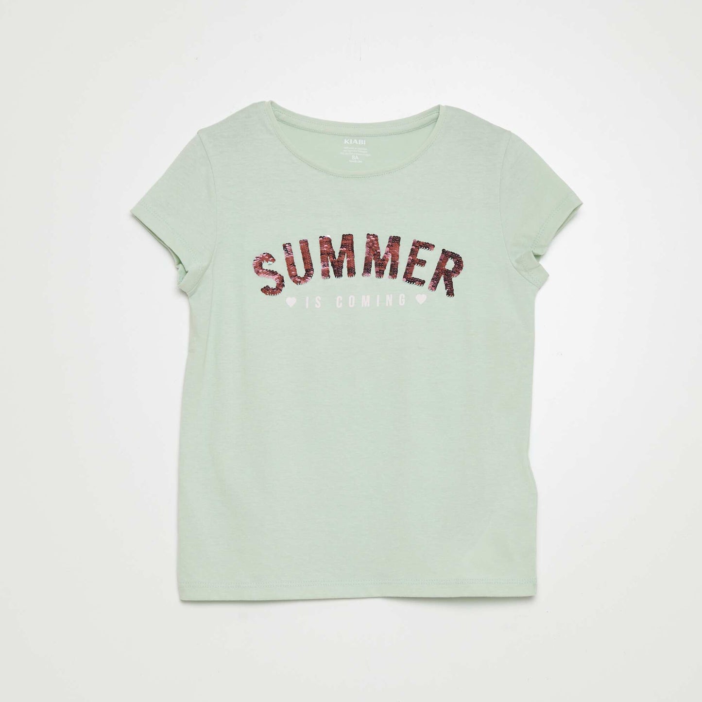 T-shirt en coton col rond Bleu vert
