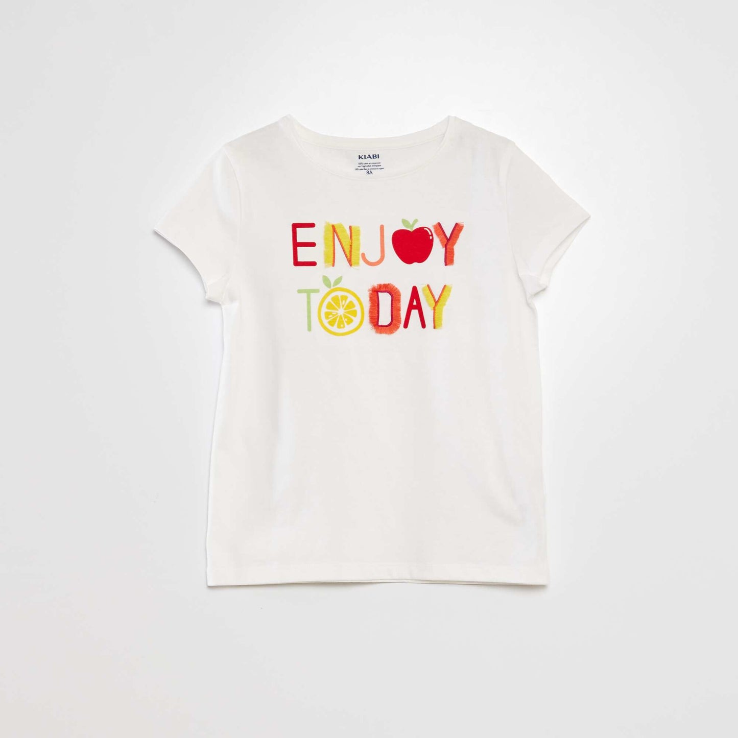 T-shirt en coton col rond Blanc