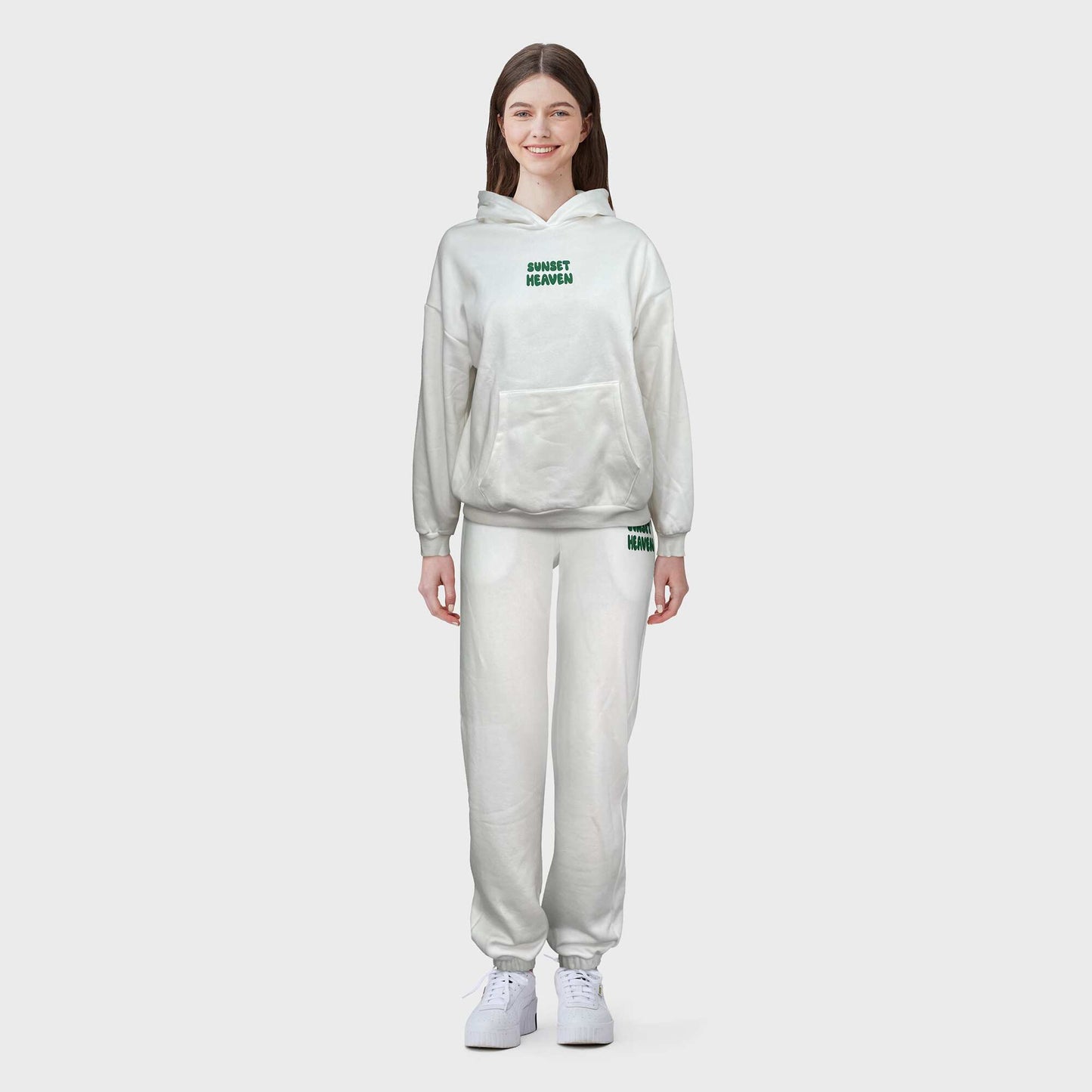 Sweat en molleton capuche Blanc
