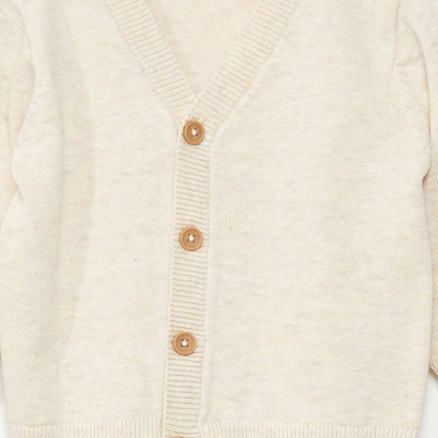 Gilet col V en maille l g re Beige