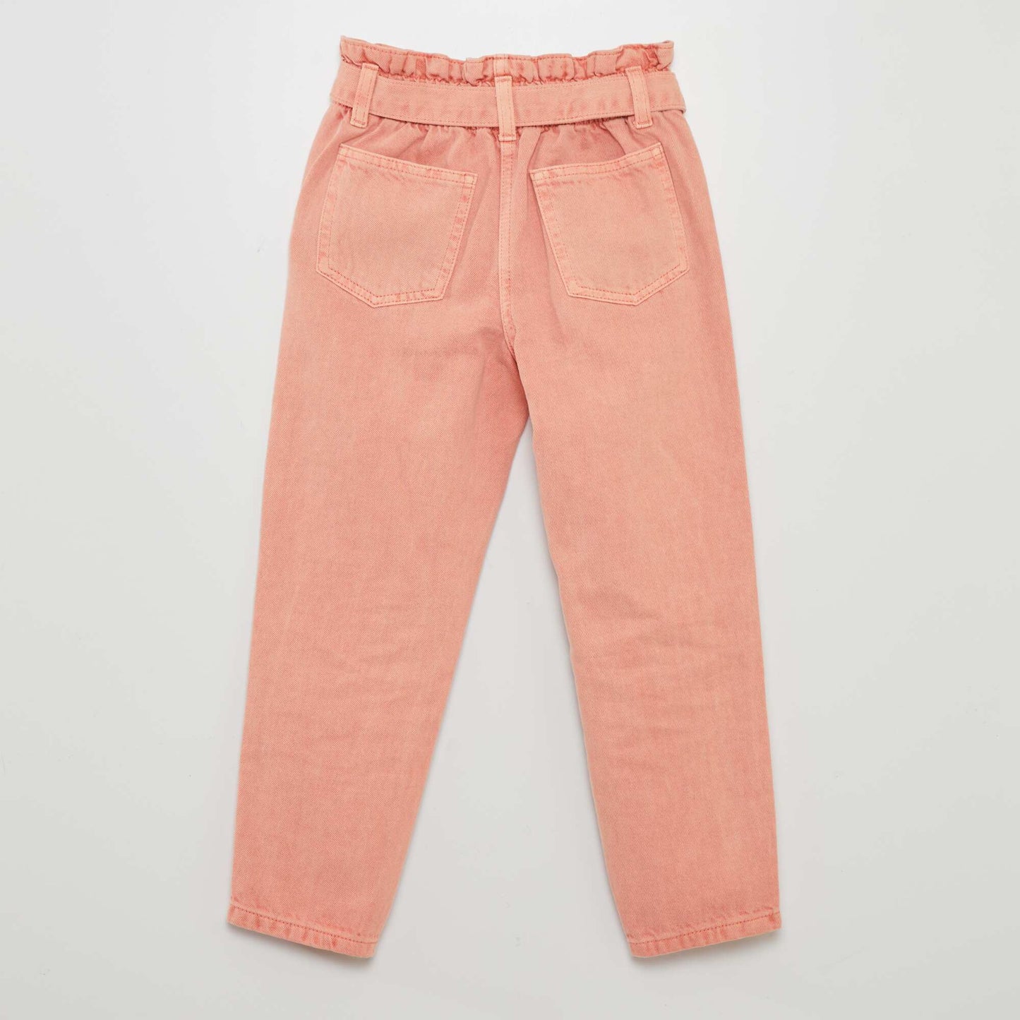 Jean mom taille ceintur e Rose