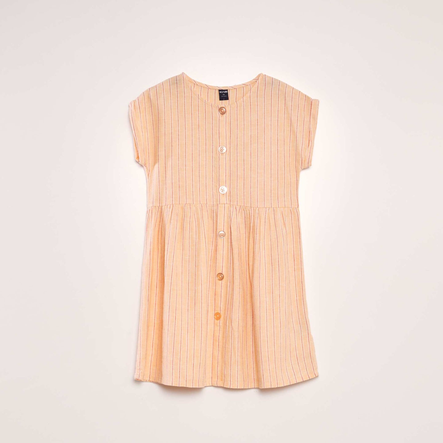 Robe en lin boutonn e Corail