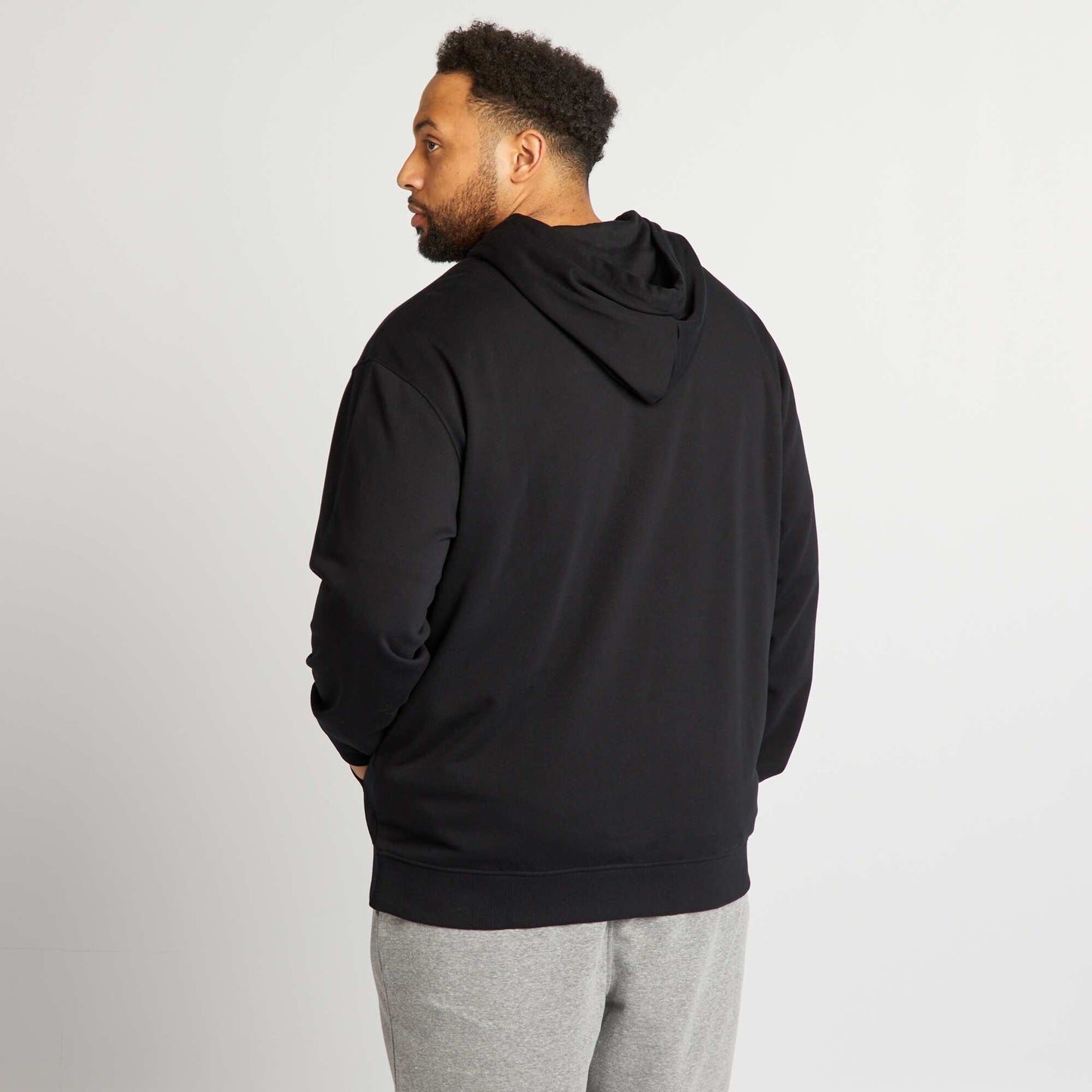 Sweat zipp en molleton avec capuche noir