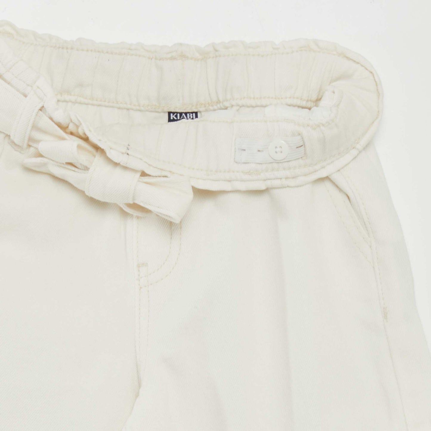 Denim wideleg poches rabat BLANC