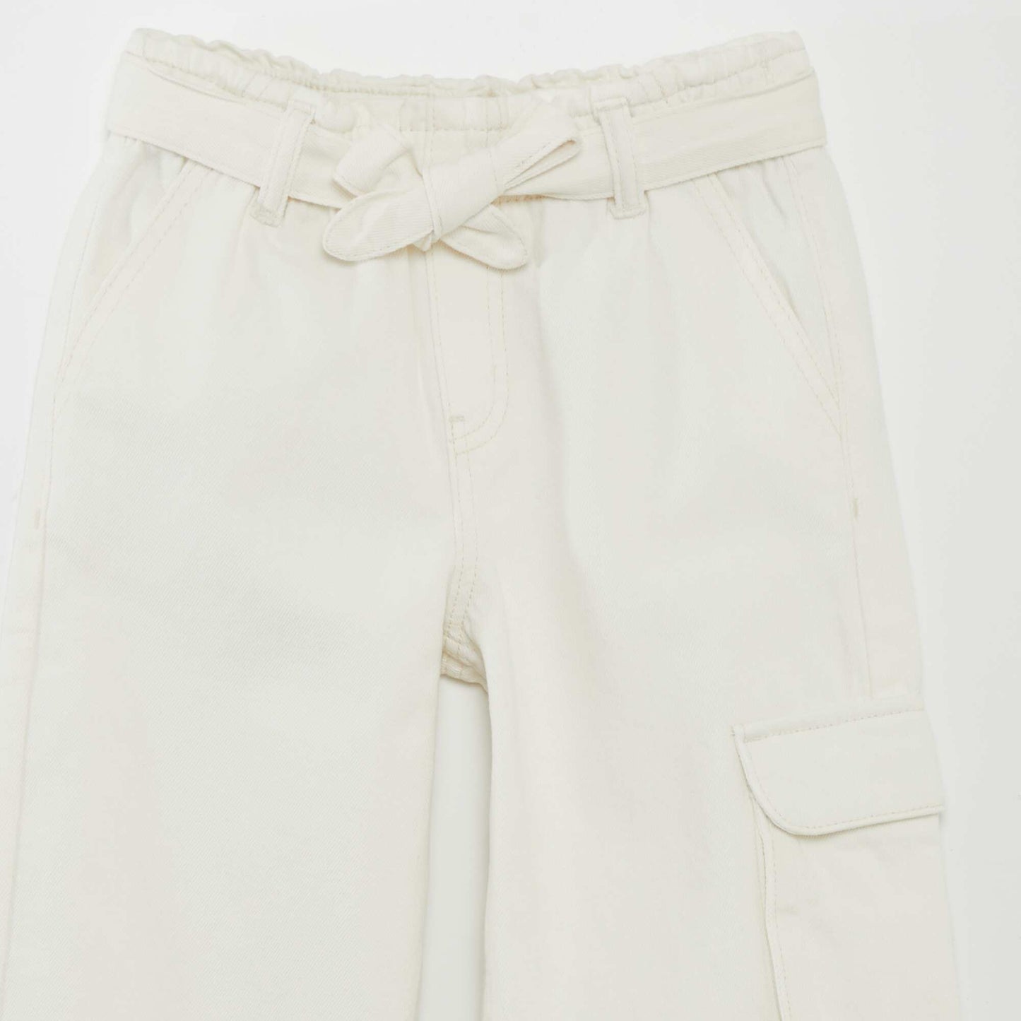 Denim wideleg poches rabat BLANC