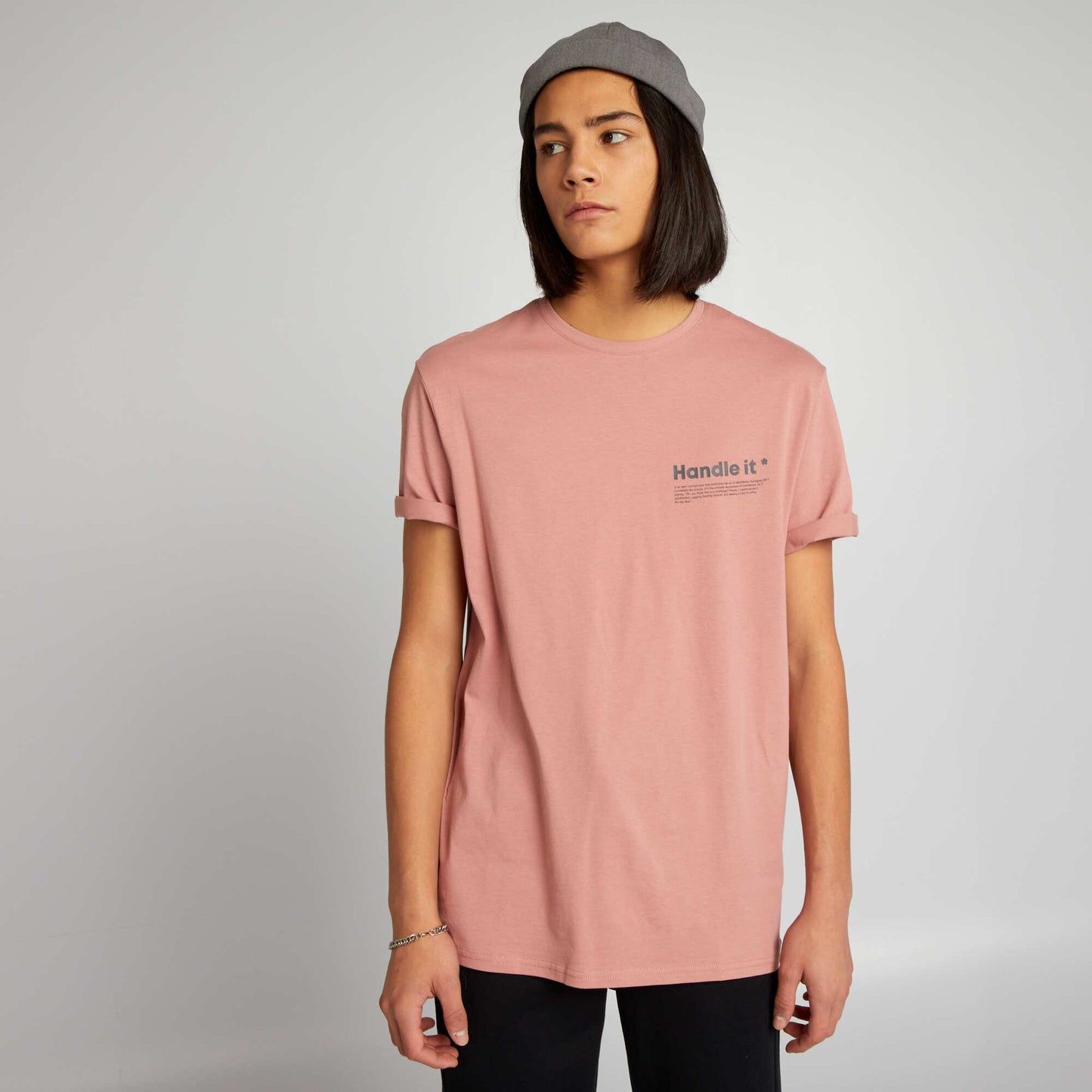 T-shirt imprim manches courtes ROSE