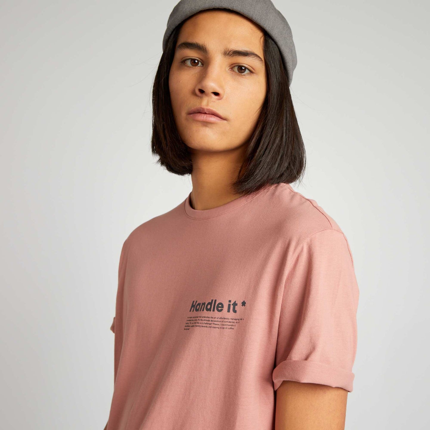 T-shirt imprim manches courtes ROSE