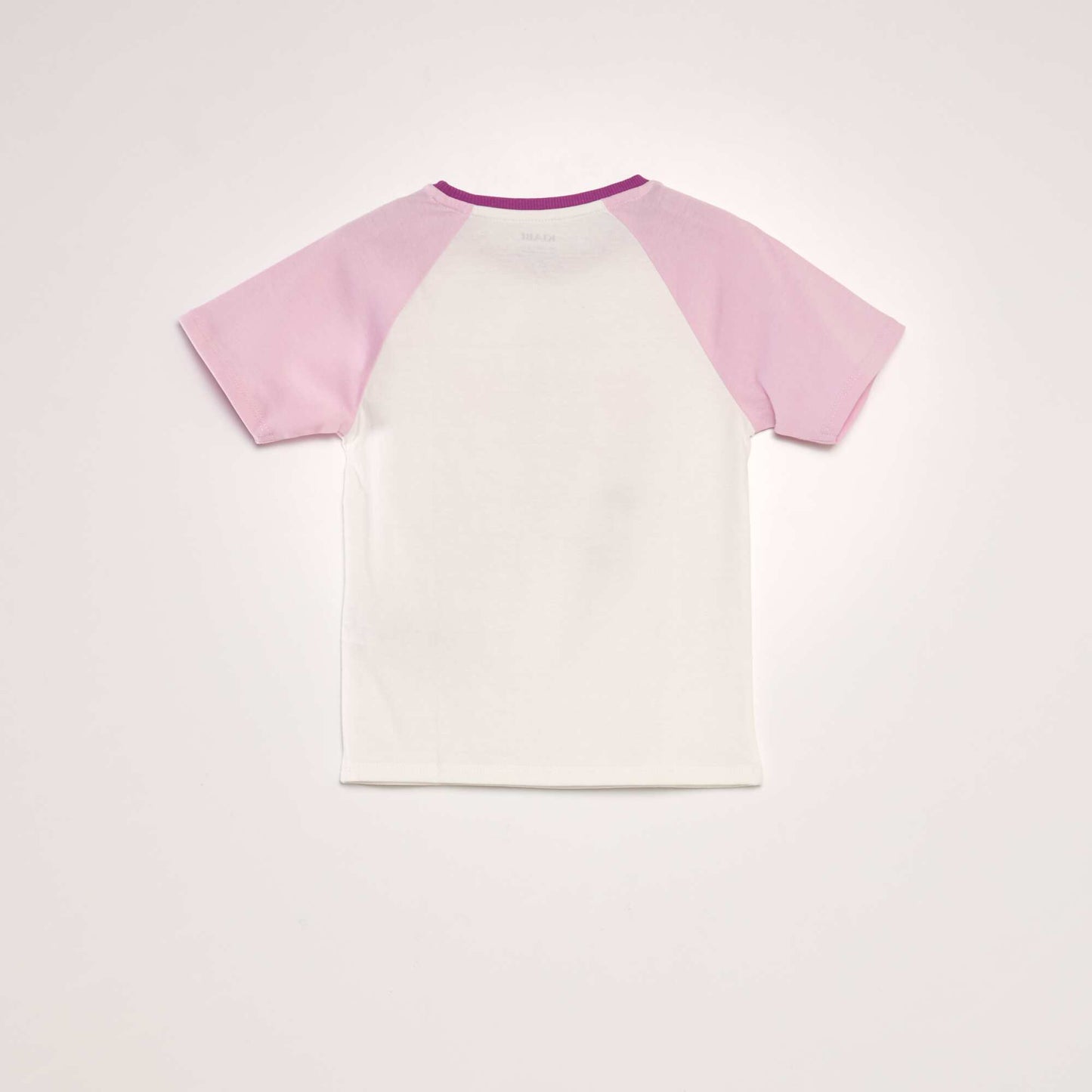 T-shirt en coton col rond Blanc/rose