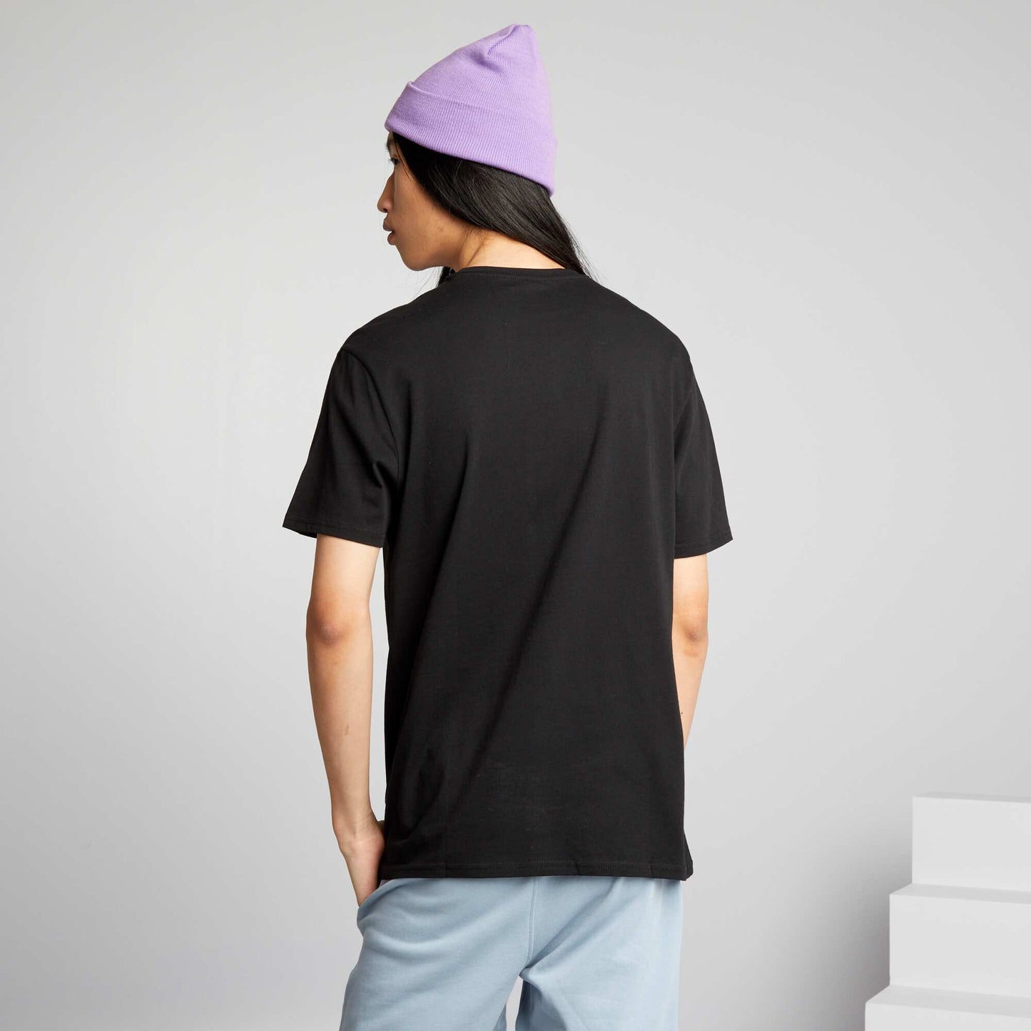 T-shirt en jersey col rond Noir