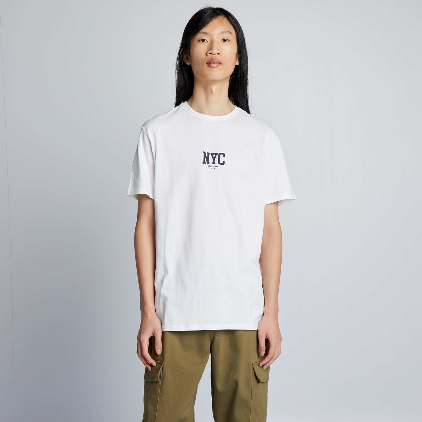 T-shirt en jersey col rond Blanc