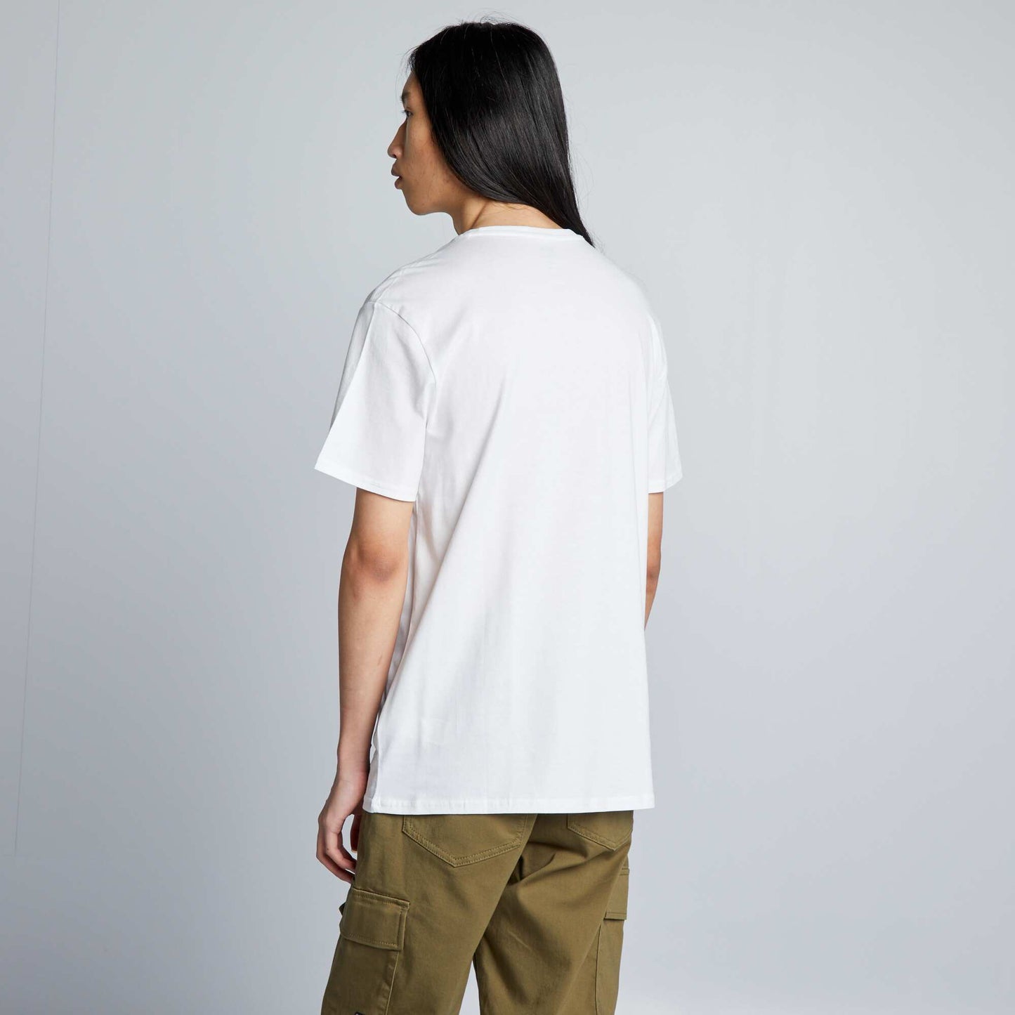 T-shirt en jersey col rond Blanc