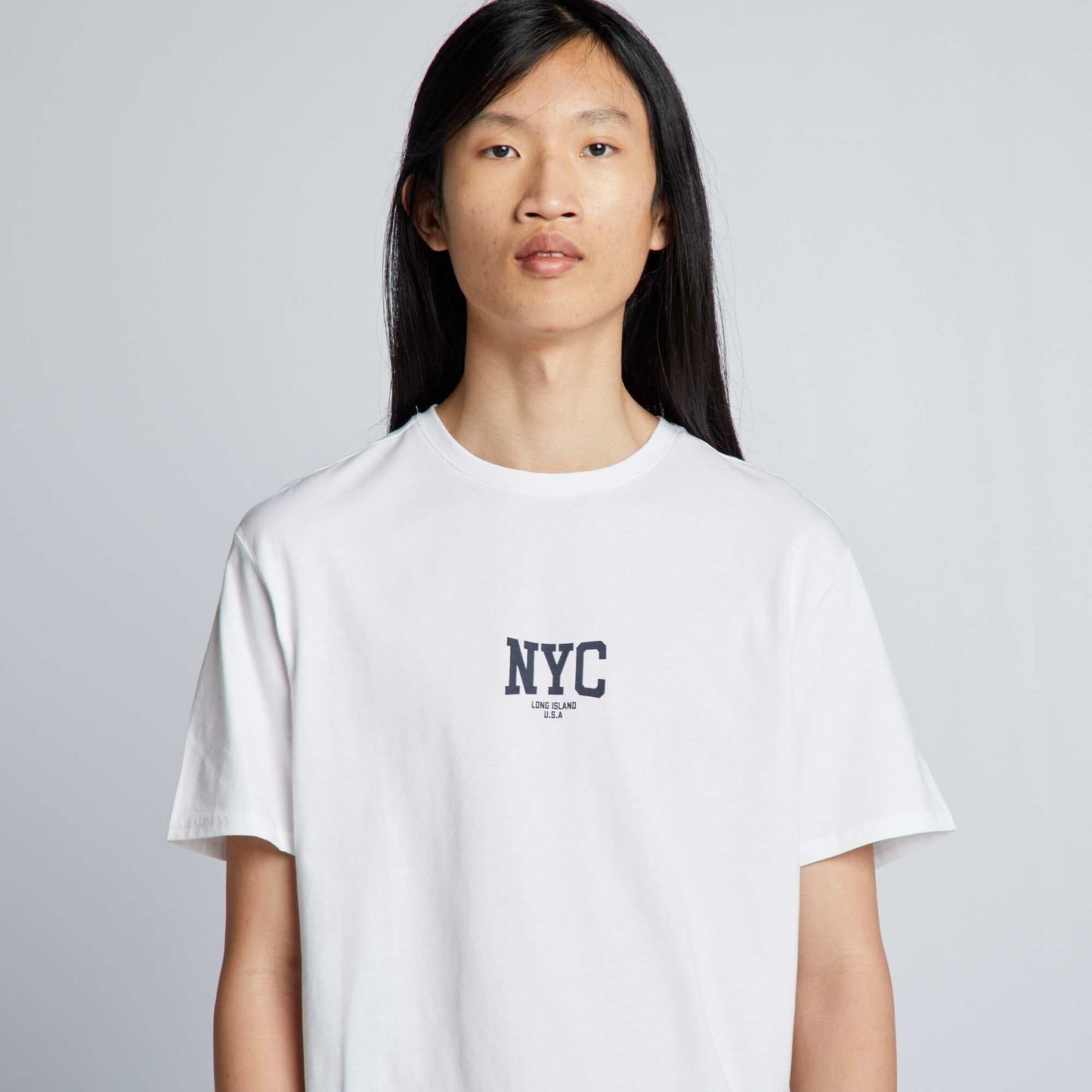 T-shirt en jersey col rond Blanc