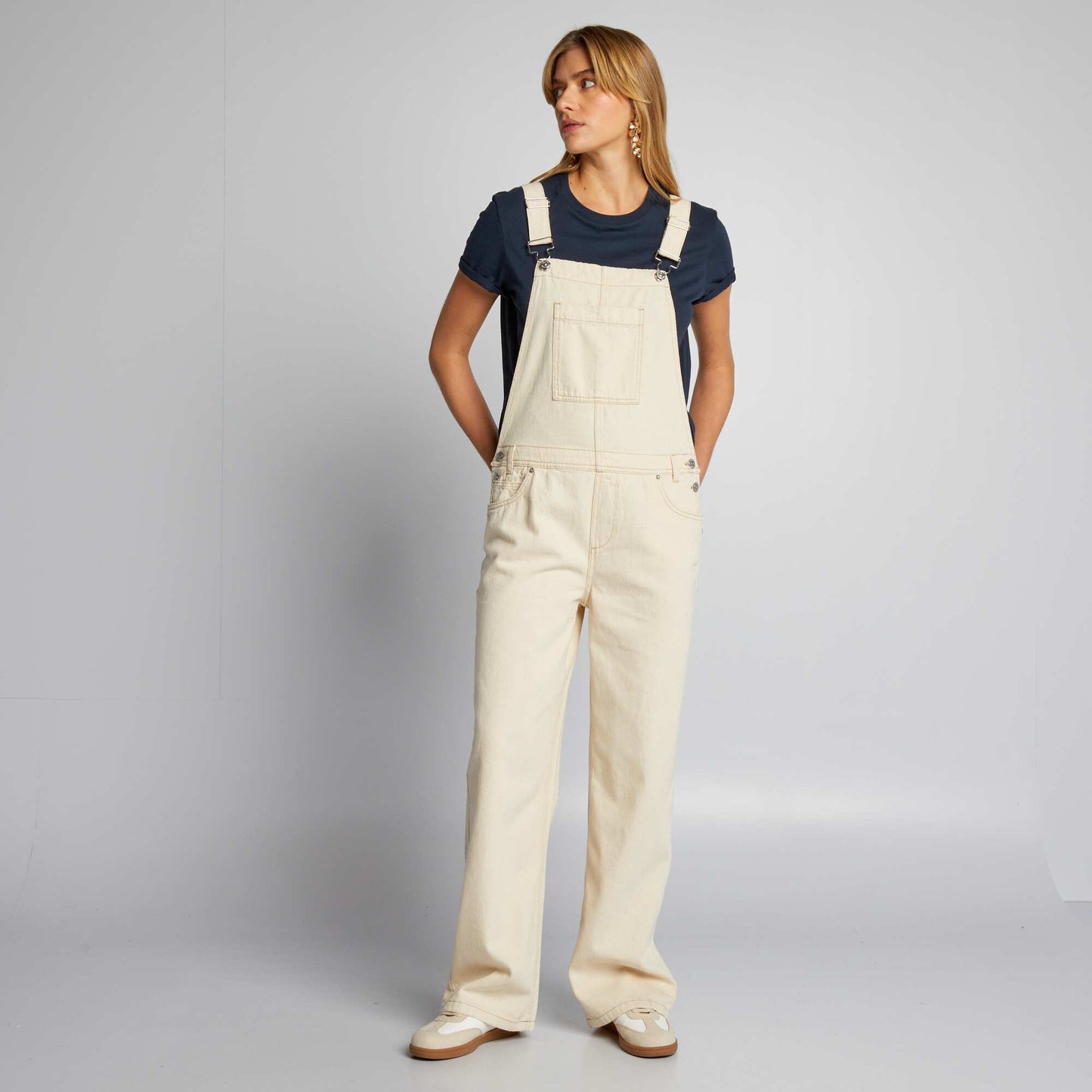 Salopette en jean Beige