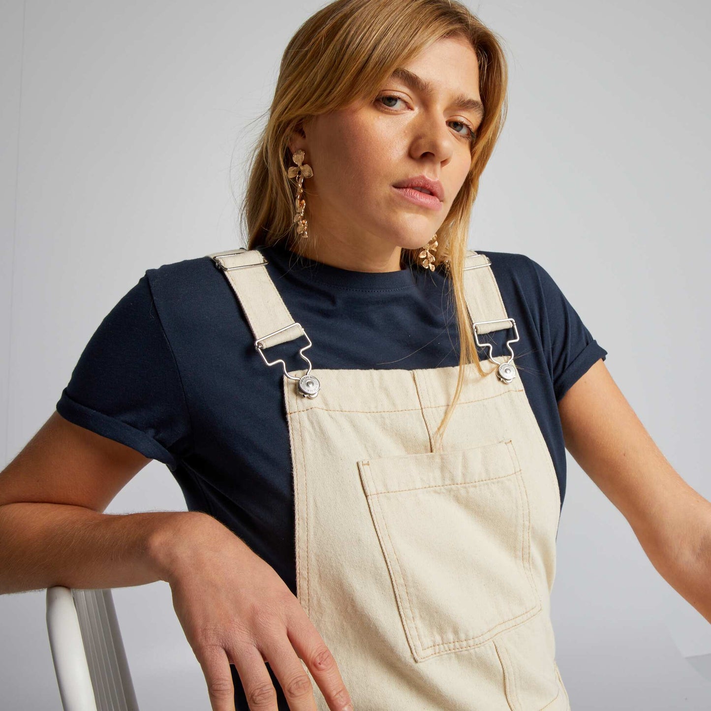 Salopette en jean Beige