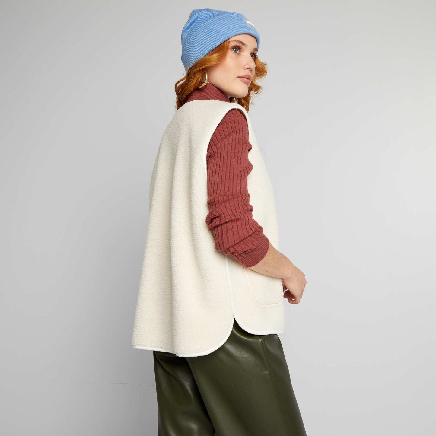 Veste sans manches en sherpa Blanc