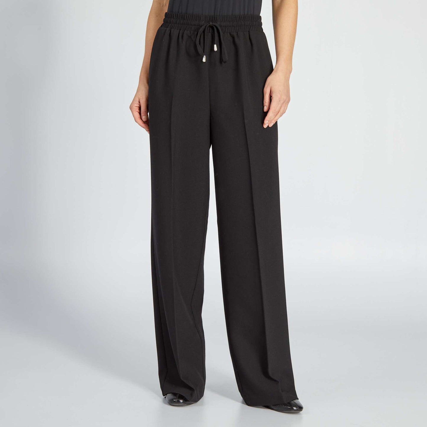 Pantalon droit avec liens nouer noir
