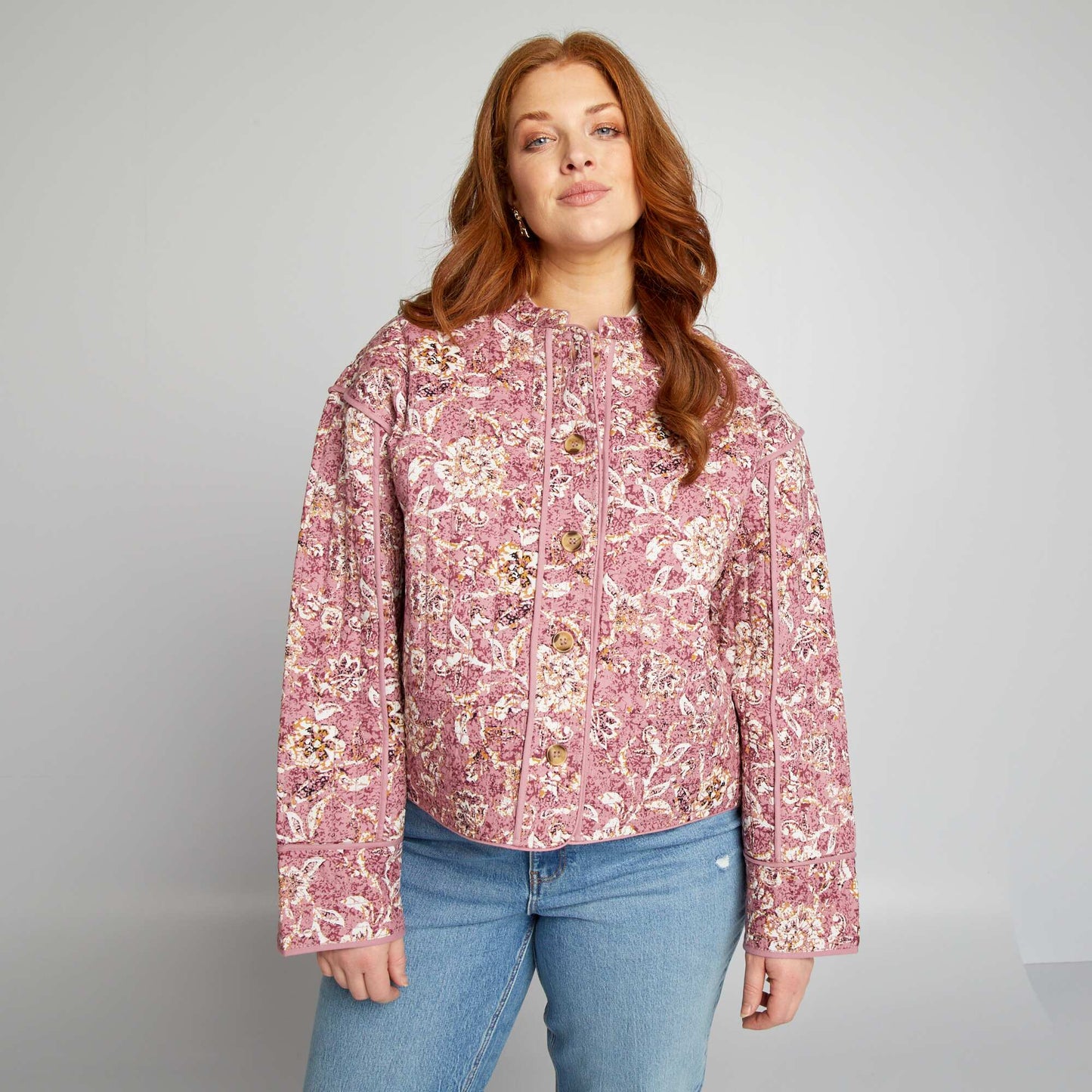 Veste matelass e imprim e Rose