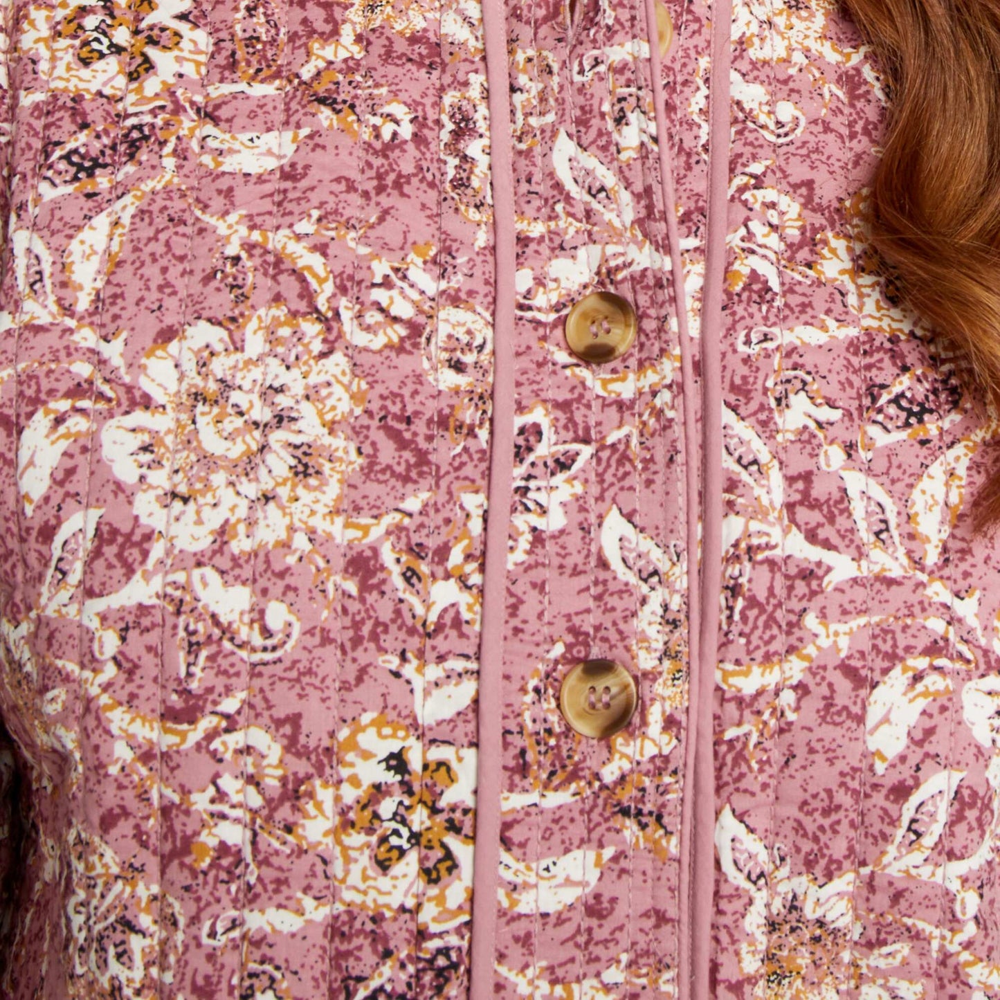 Veste matelass e imprim e Rose