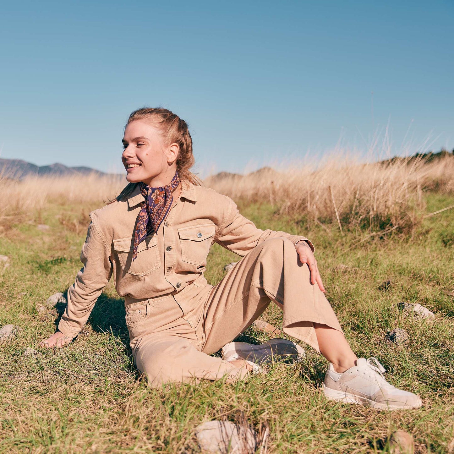 Combinaison en jean Beige