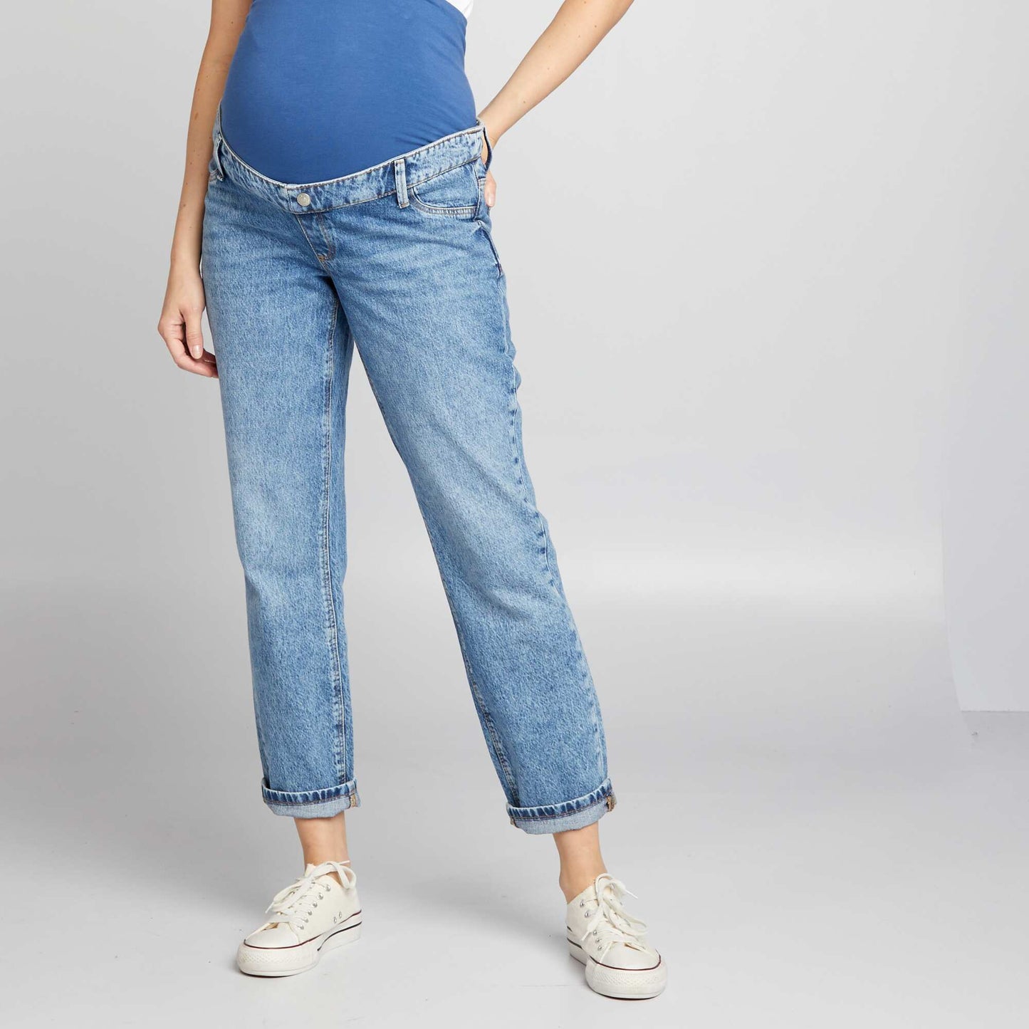 Jean straight de maternité Bleu