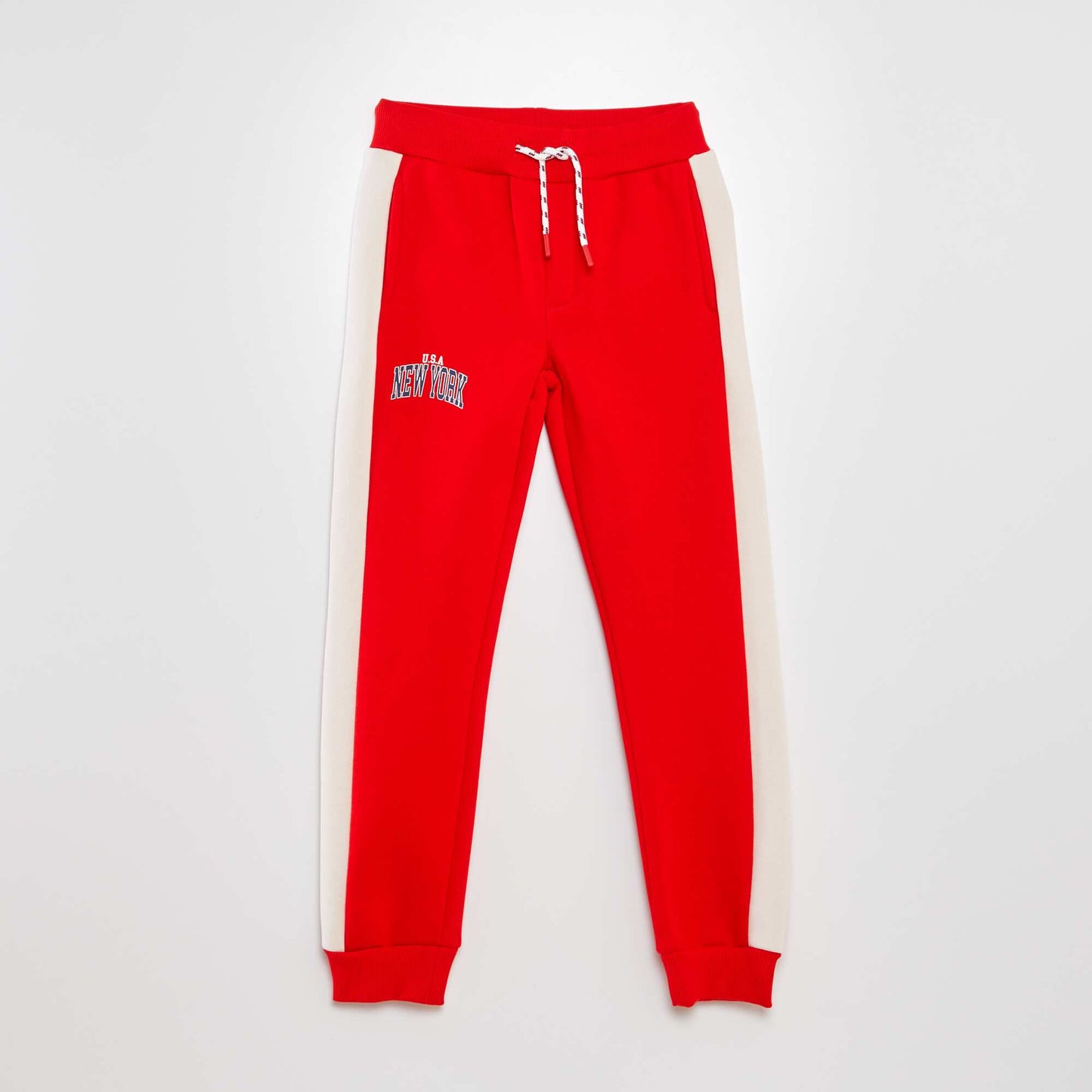 Jogging en molleton color-block Rouge