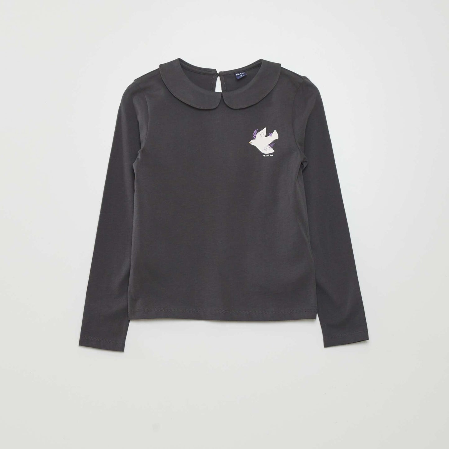 T-shirt col claudine Noir