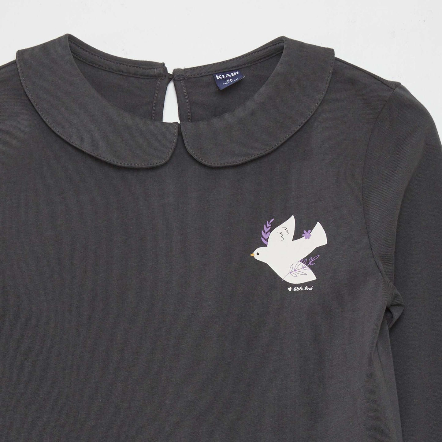 T-shirt col claudine Noir