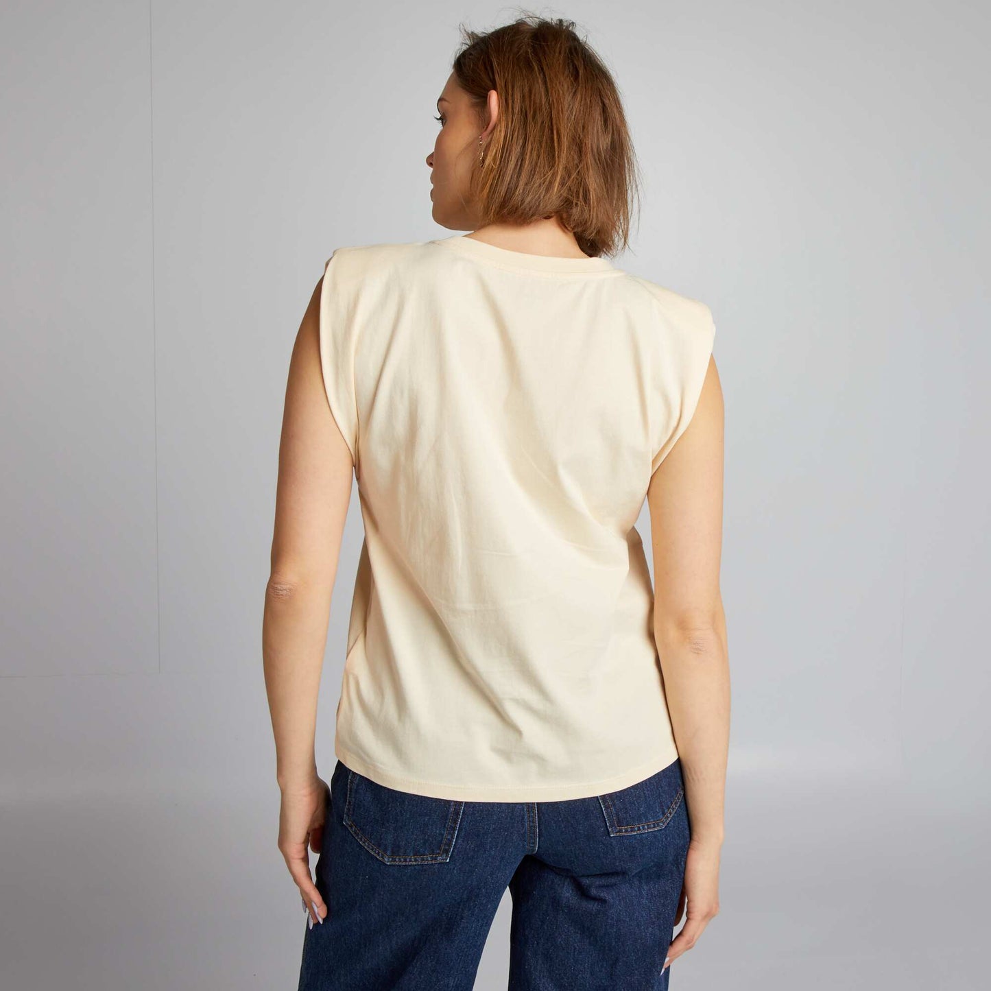 T-shirt paulettes Ecru fum