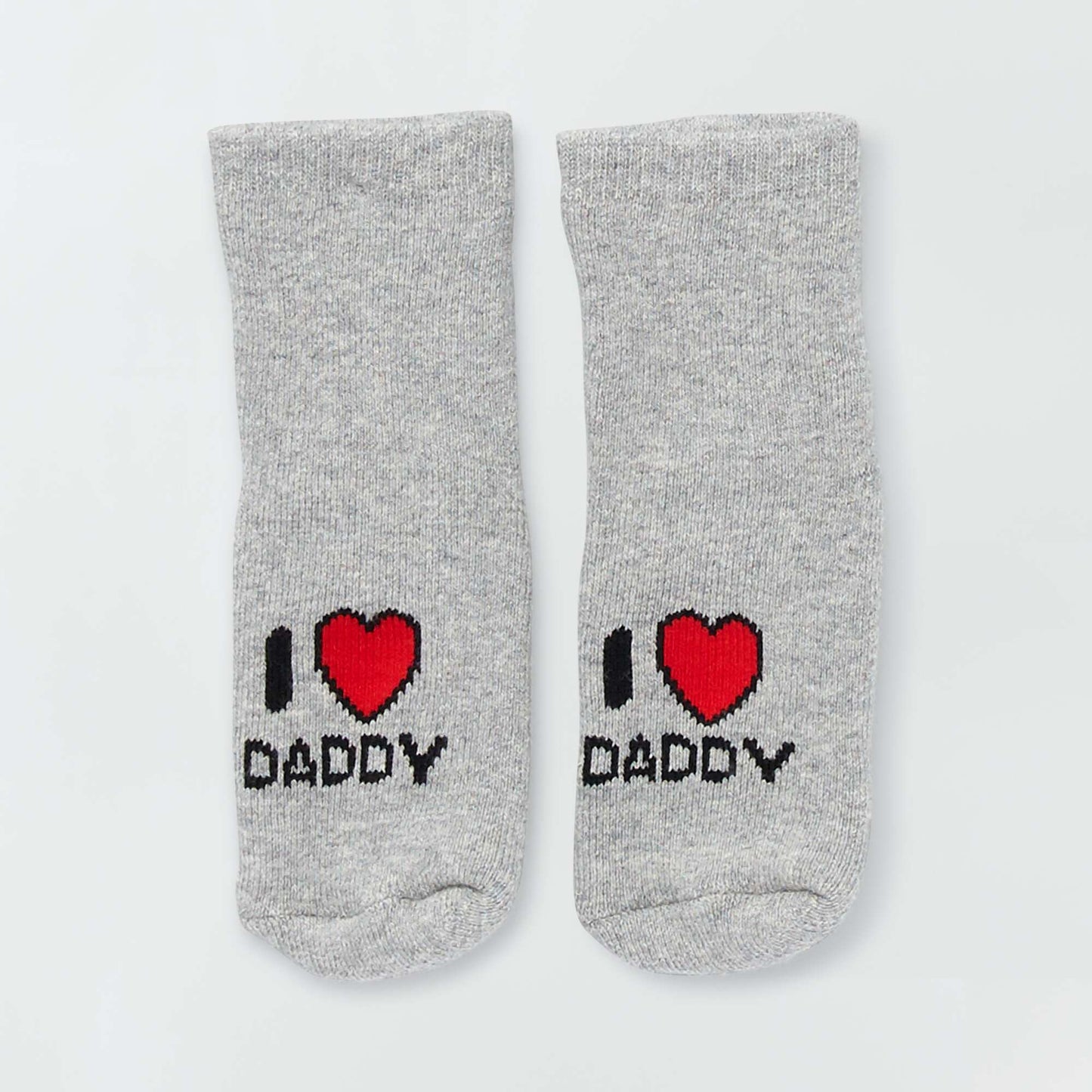 Lot 2 paires de chaussettes maille bouclette Gris/blanc