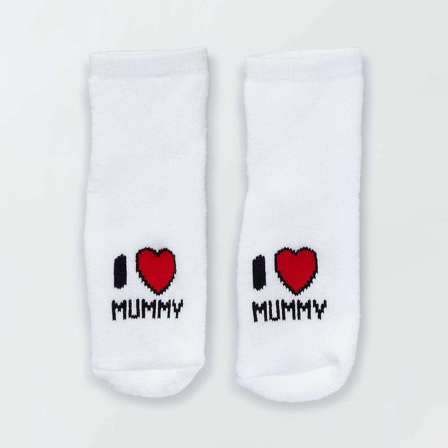 Lot 2 paires de chaussettes maille bouclette Gris/blanc