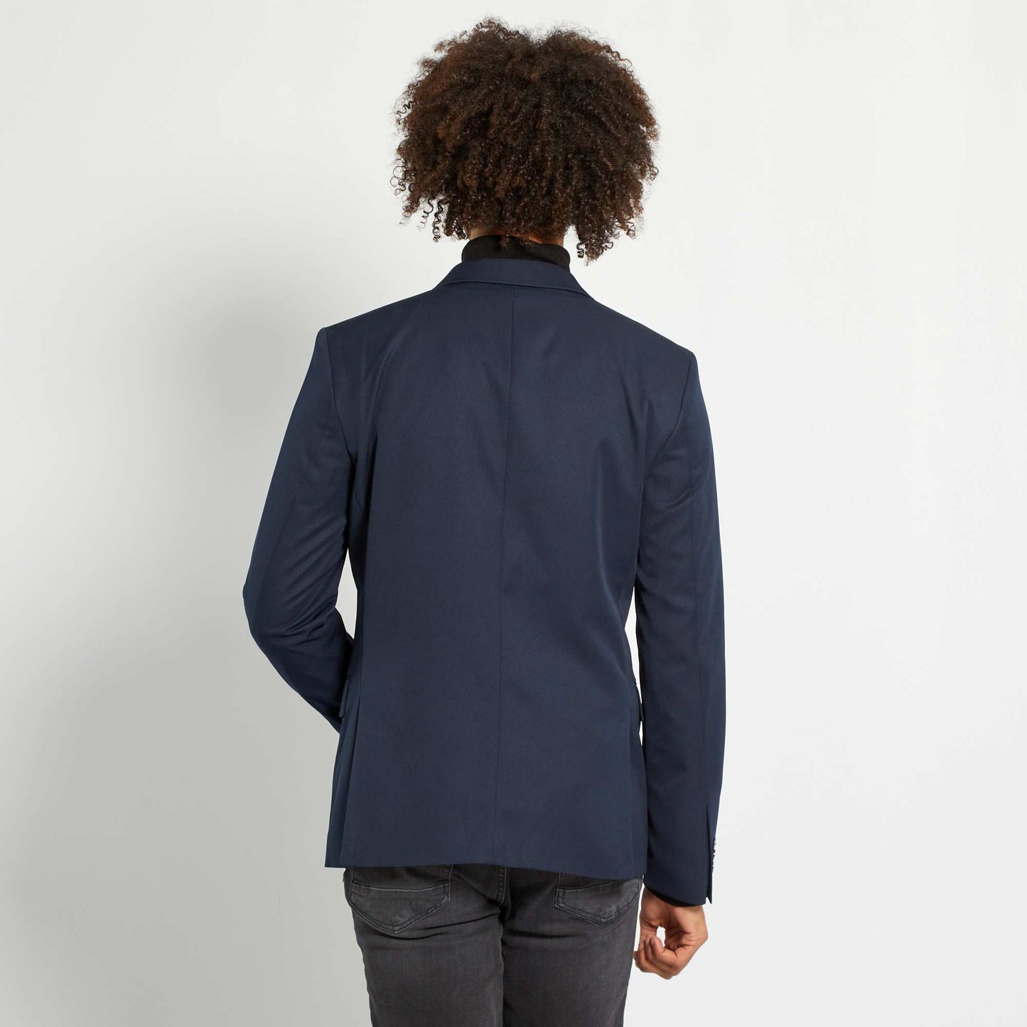 Veste de costume slim en twill bleu marine