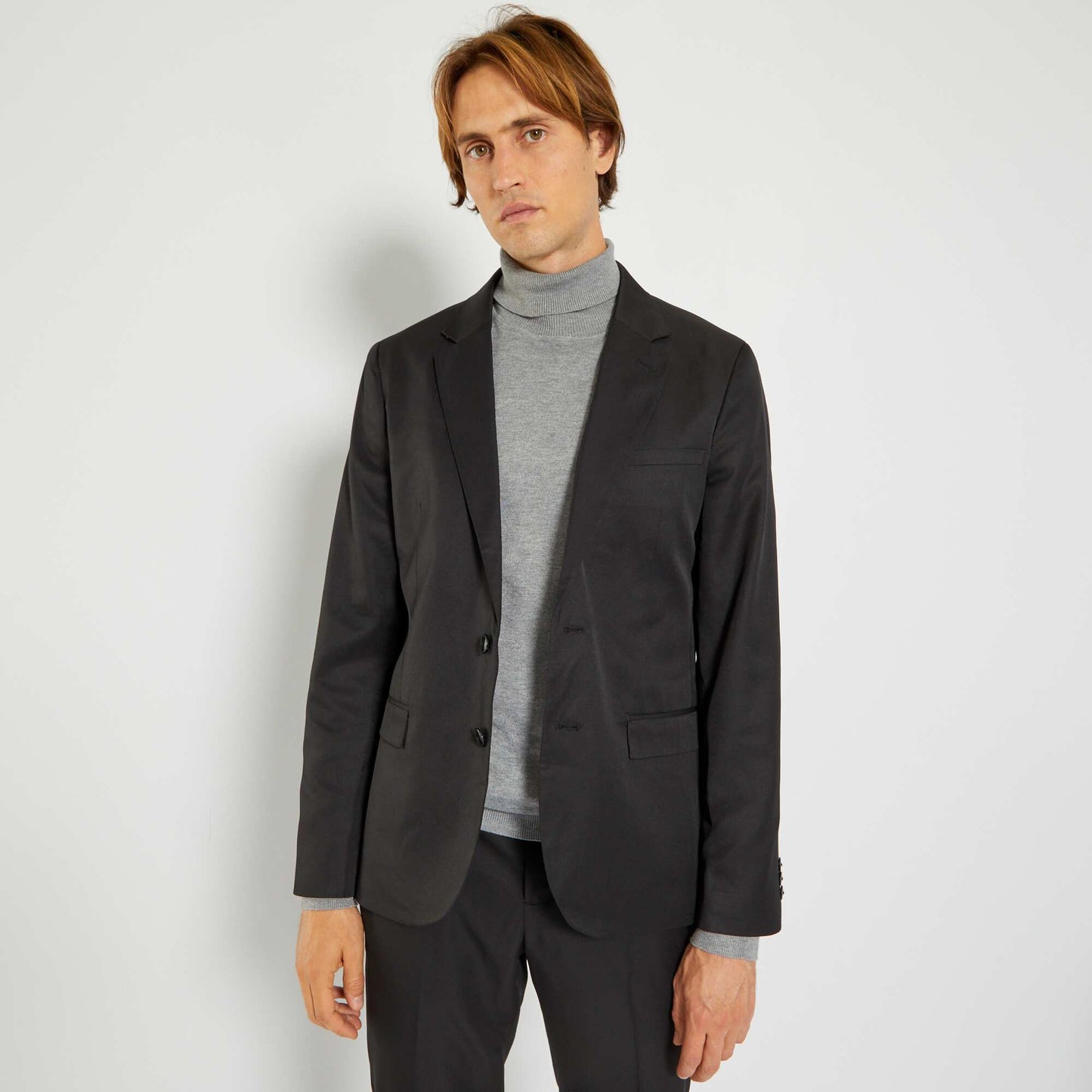 Veste de costume regular en twill noir