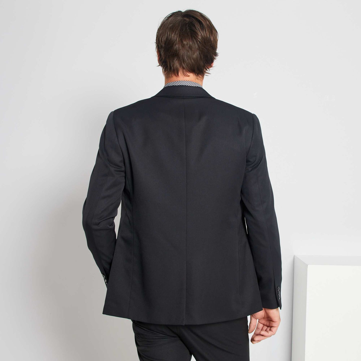 Veste de costume regular en twill noir