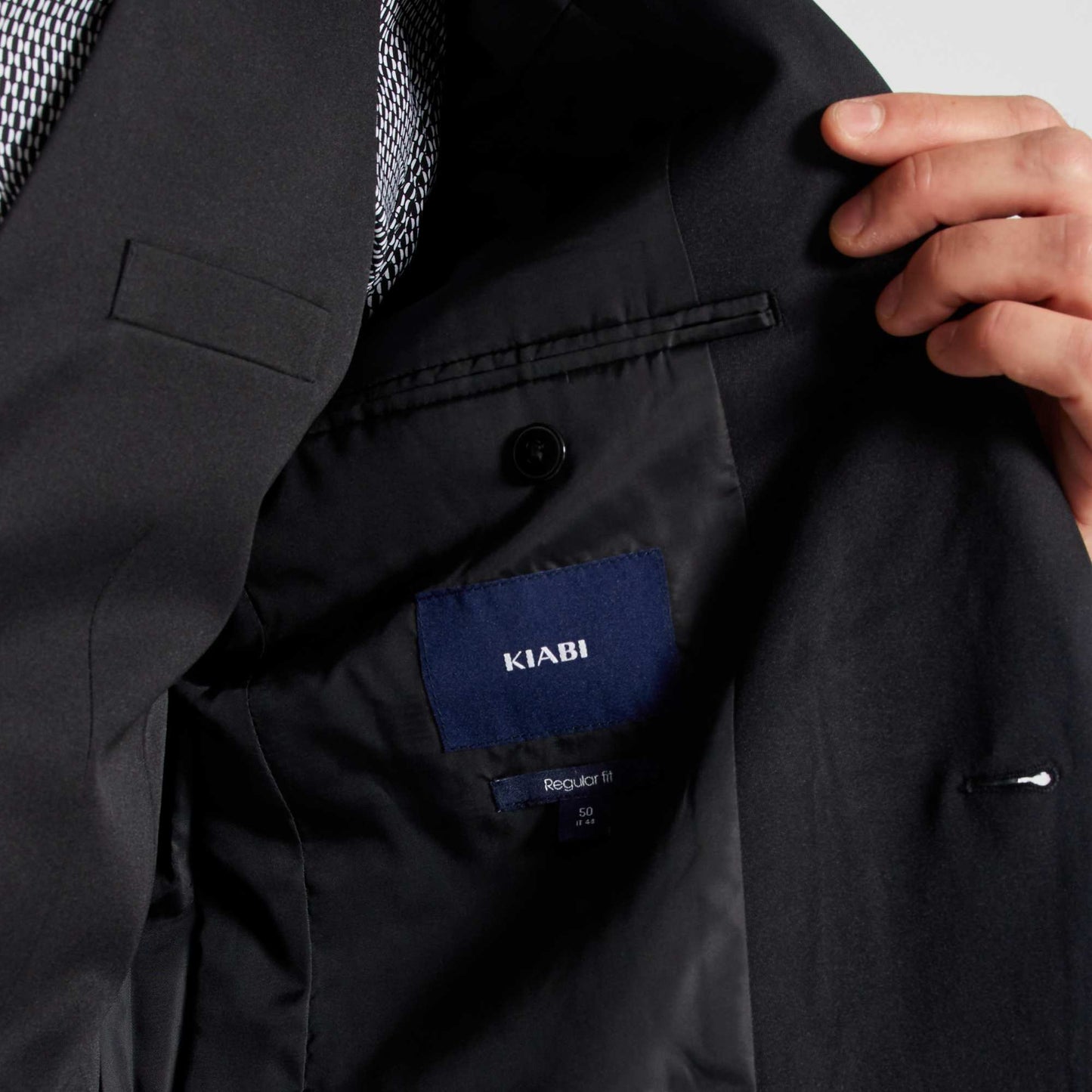 Veste de costume regular en twill noir