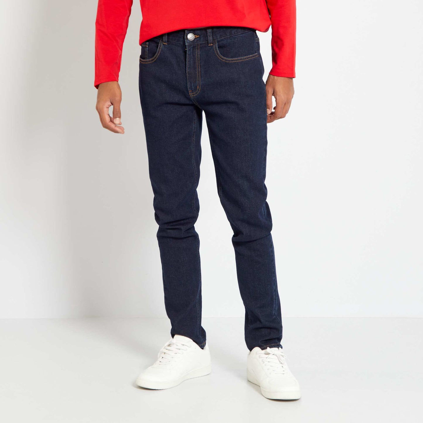 Jean slim avec taille ajustable Brut