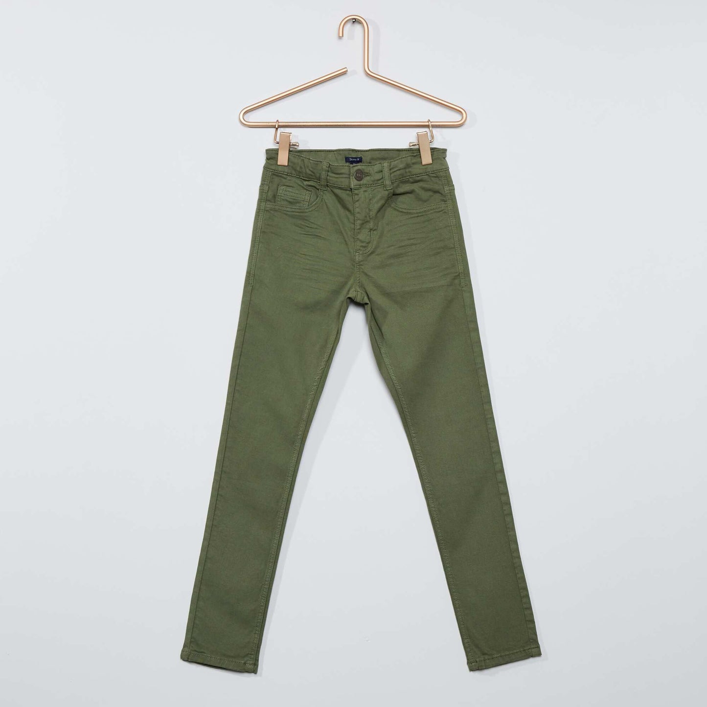 Pantalon skinny cinq poches vert fonc