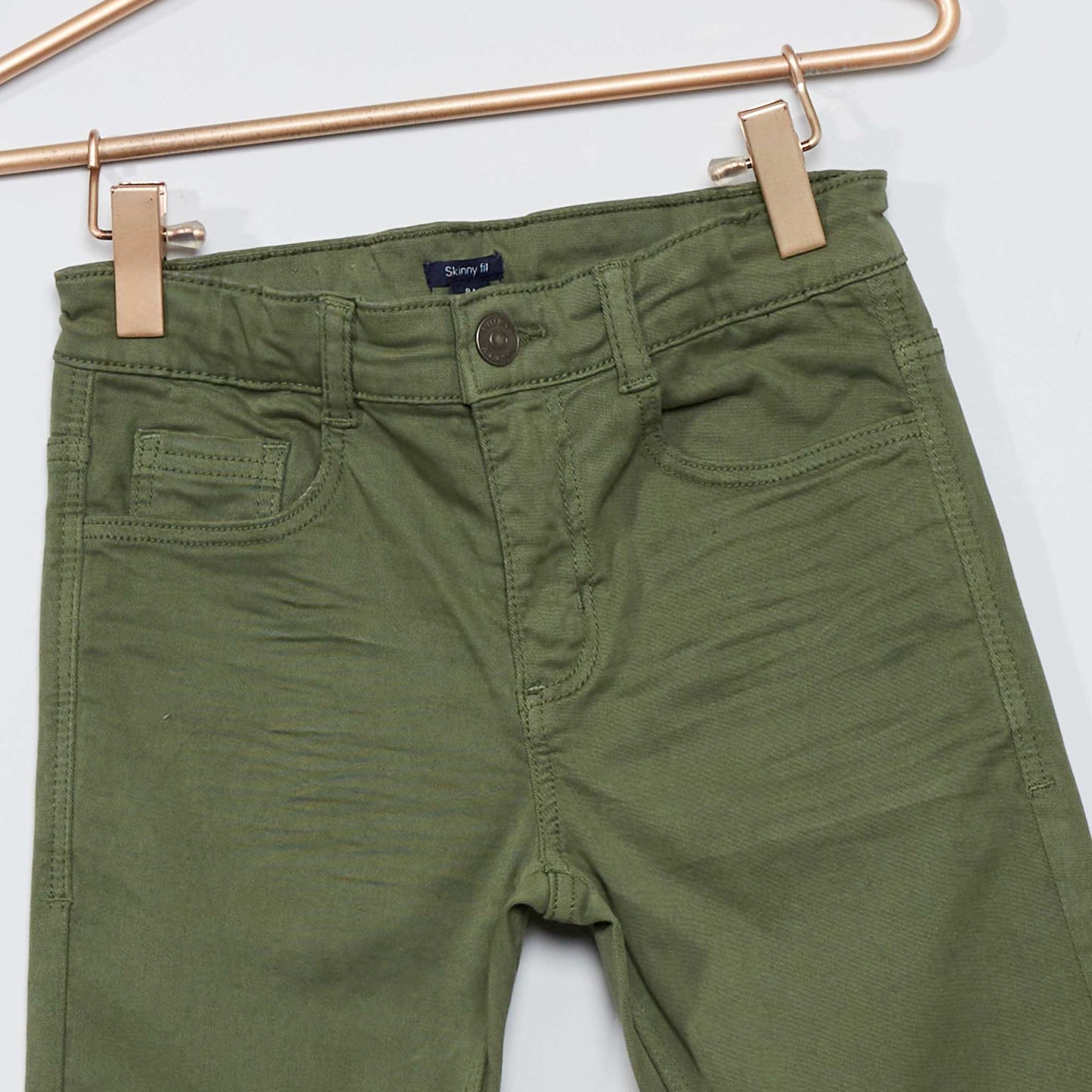 Pantalon skinny cinq poches vert fonc