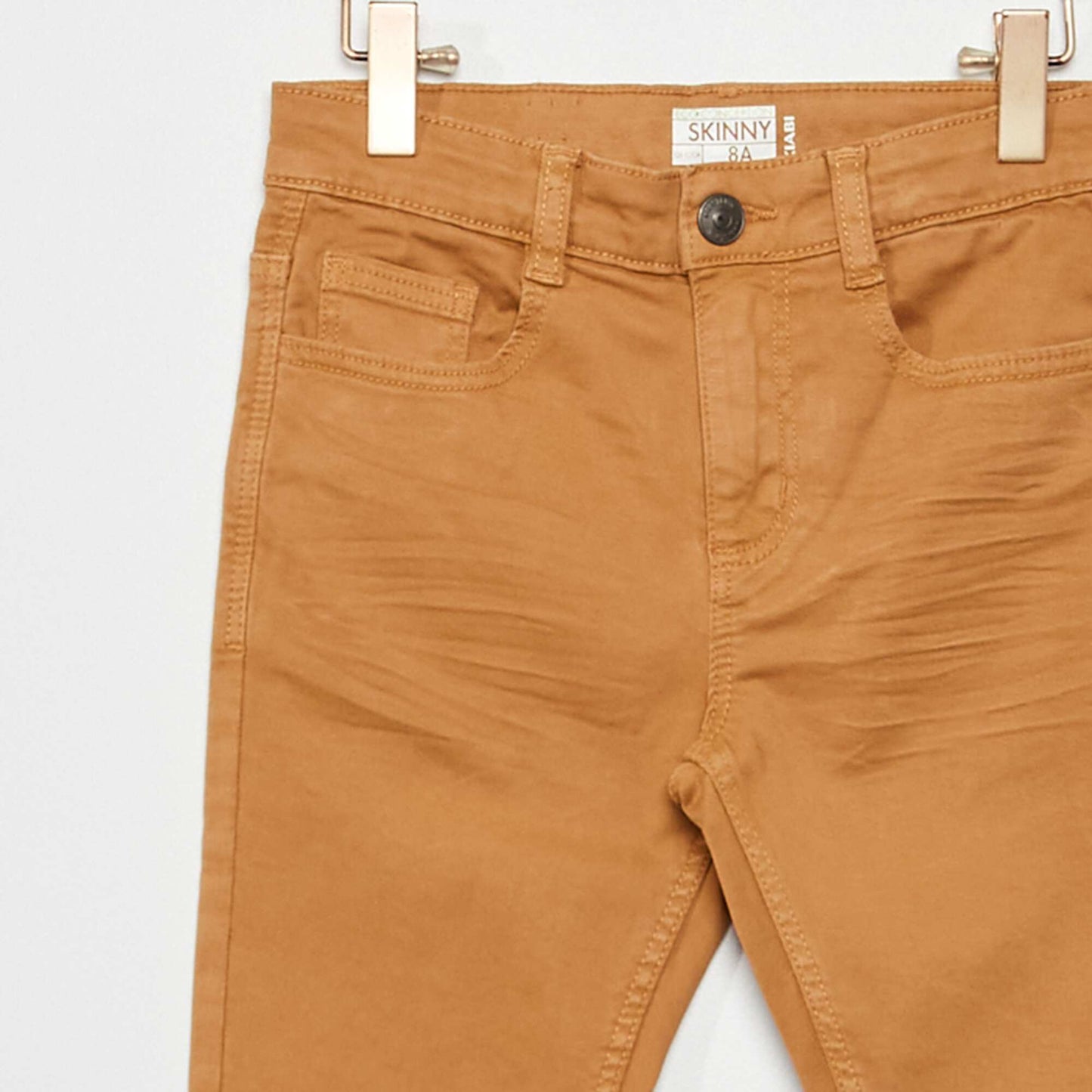 Pantalon skinny cinq poches Marron