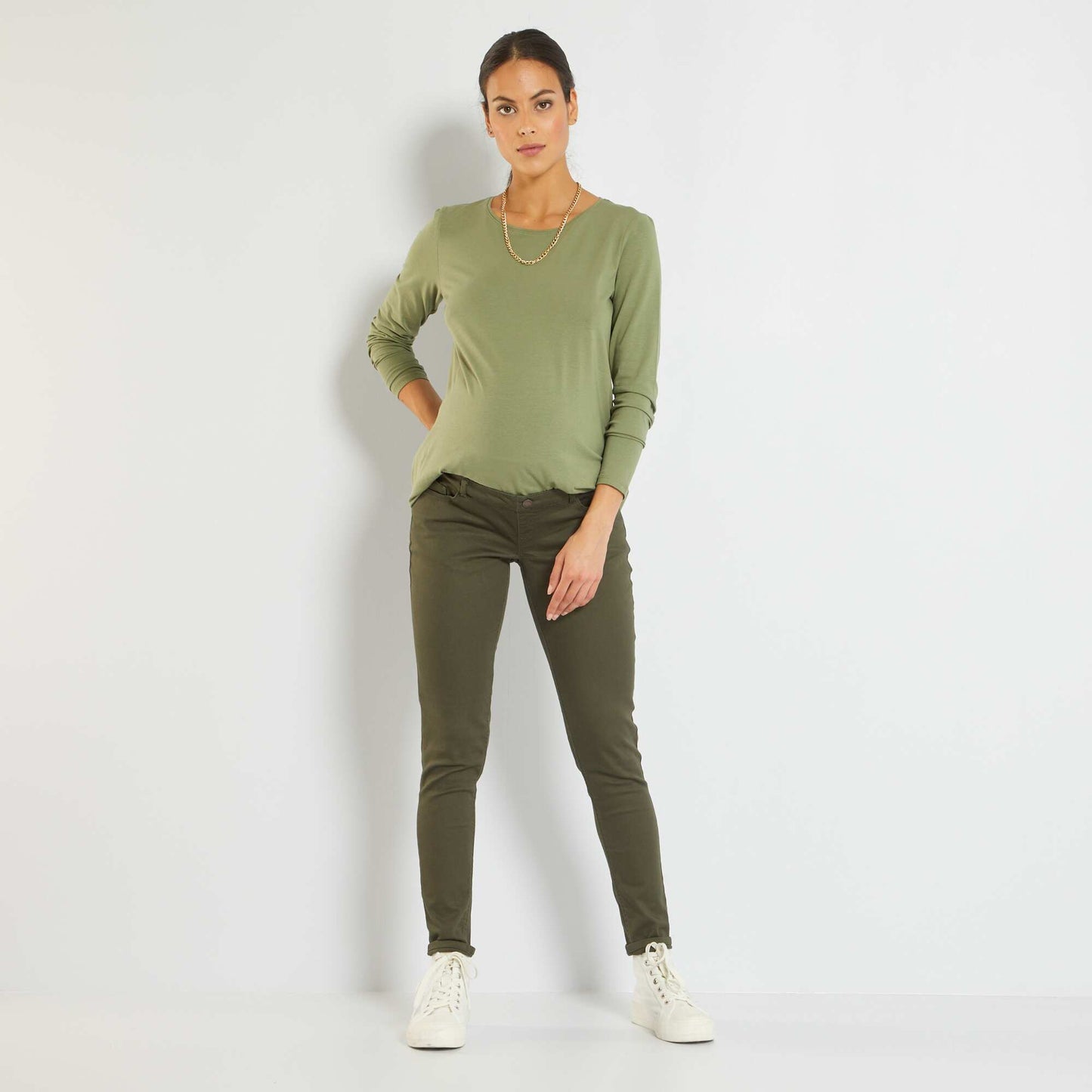 Pantalon skinny grossesse Kaki