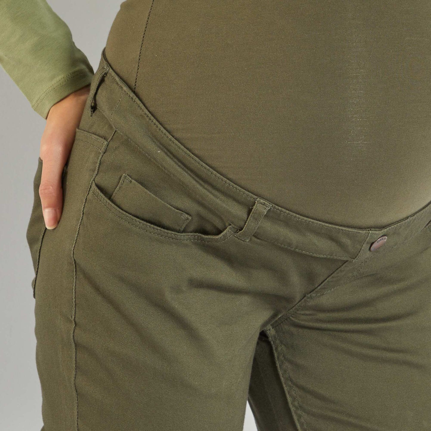 Pantalon skinny grossesse Kaki