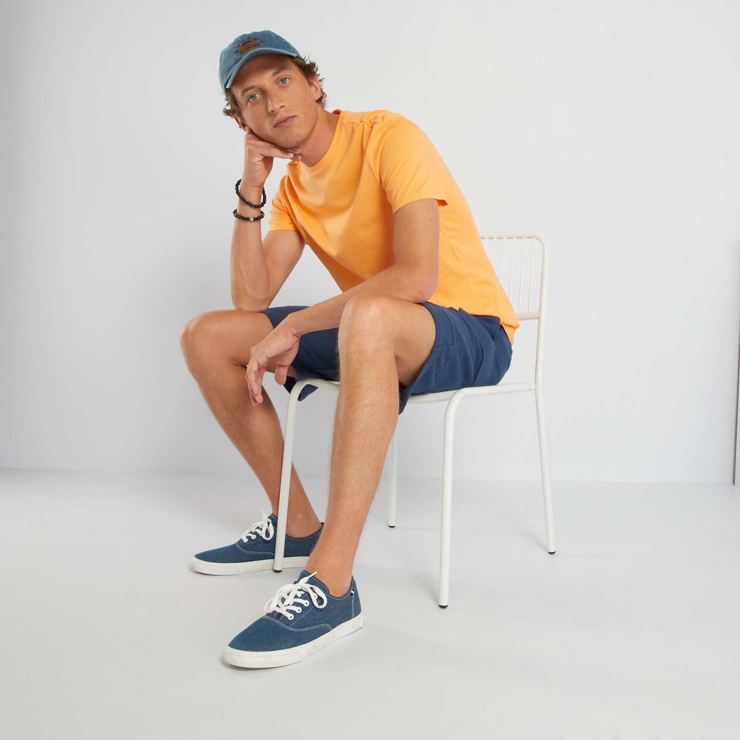 T-shirt droit en jersey uni Orange