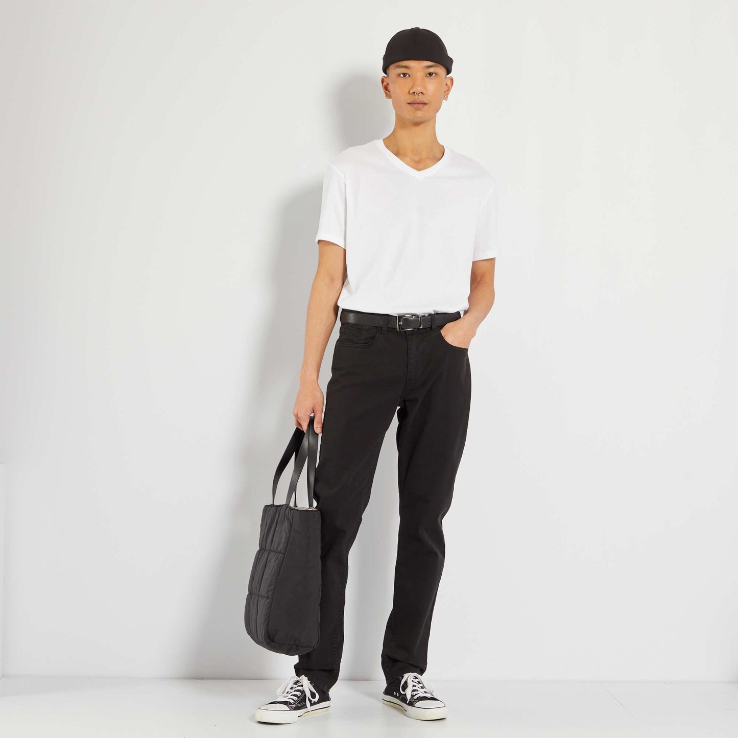 Pantalon slim 5 poches - L32 noir