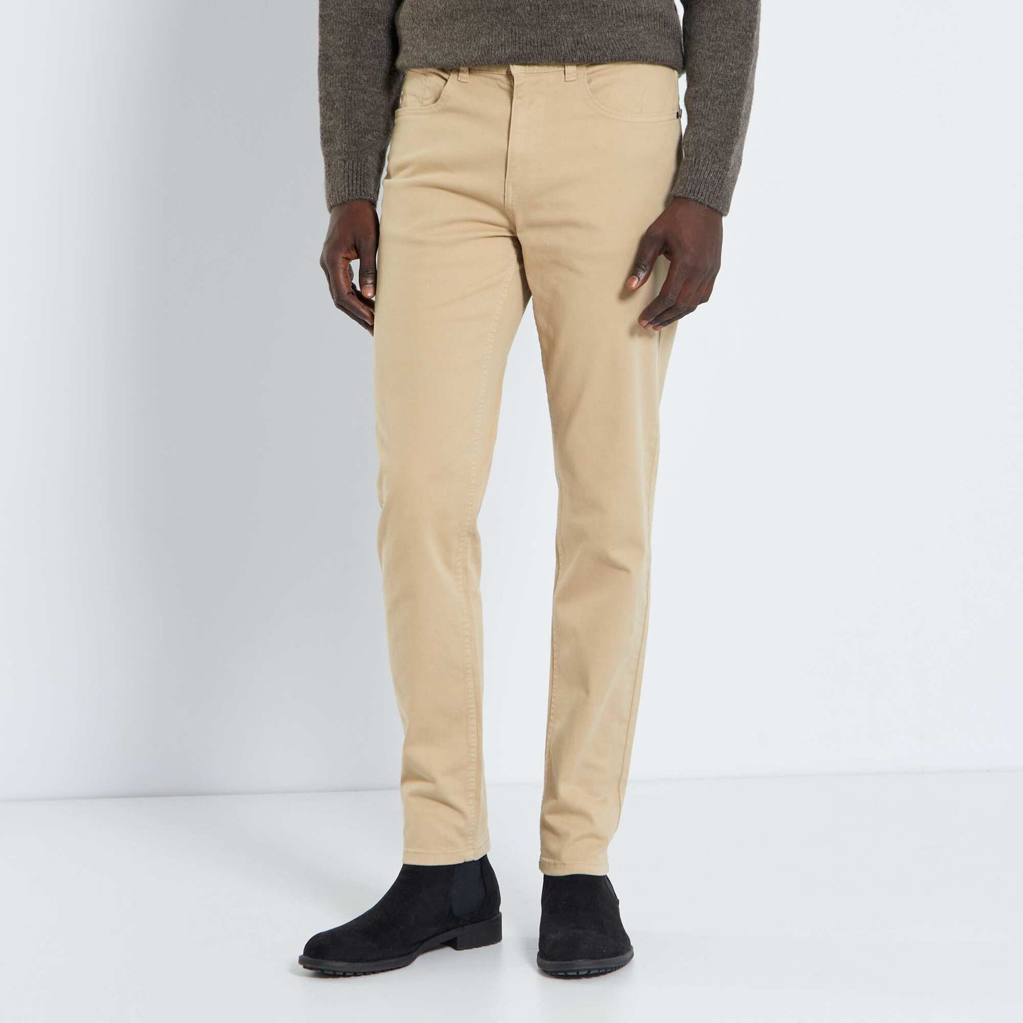 Pantalon slim 5 poches - L32 beige